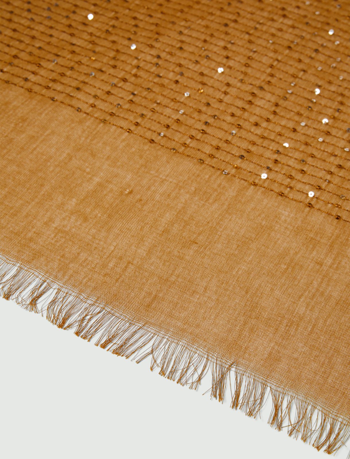 Sequinned scarf - CAMEL - Emme - 3