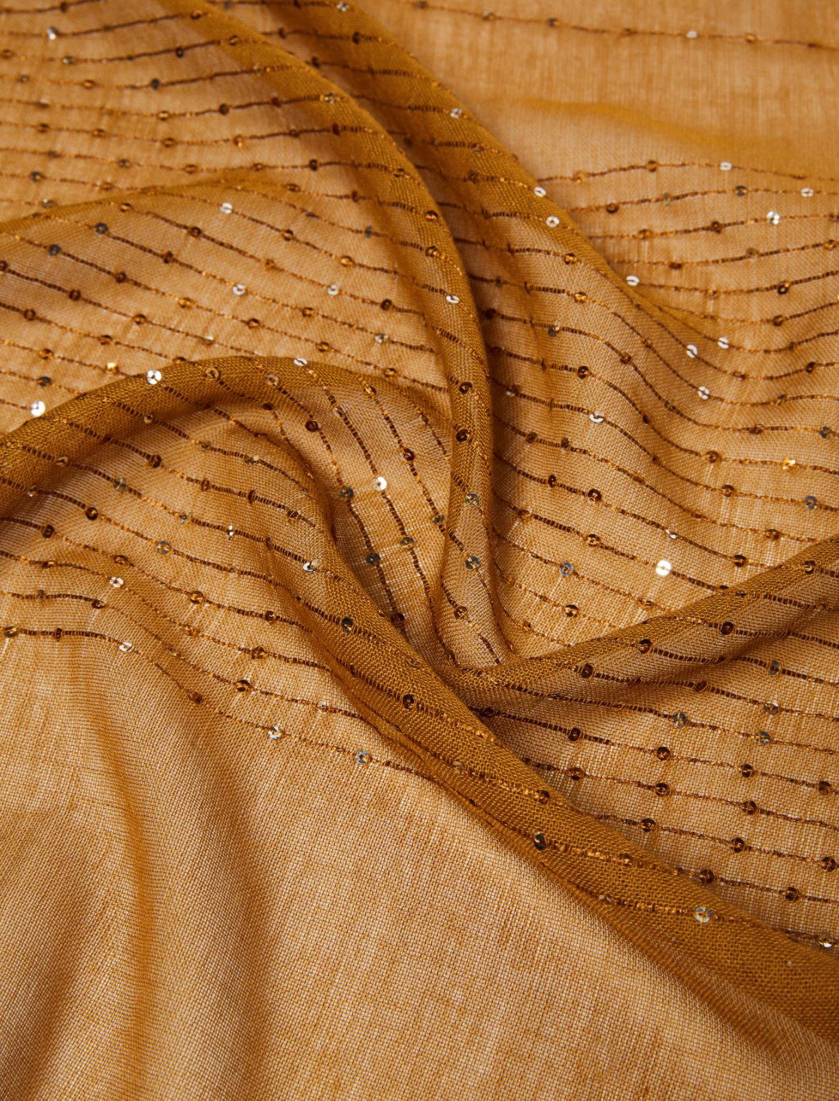 Sequinned scarf - CAMEL - Emme - 4