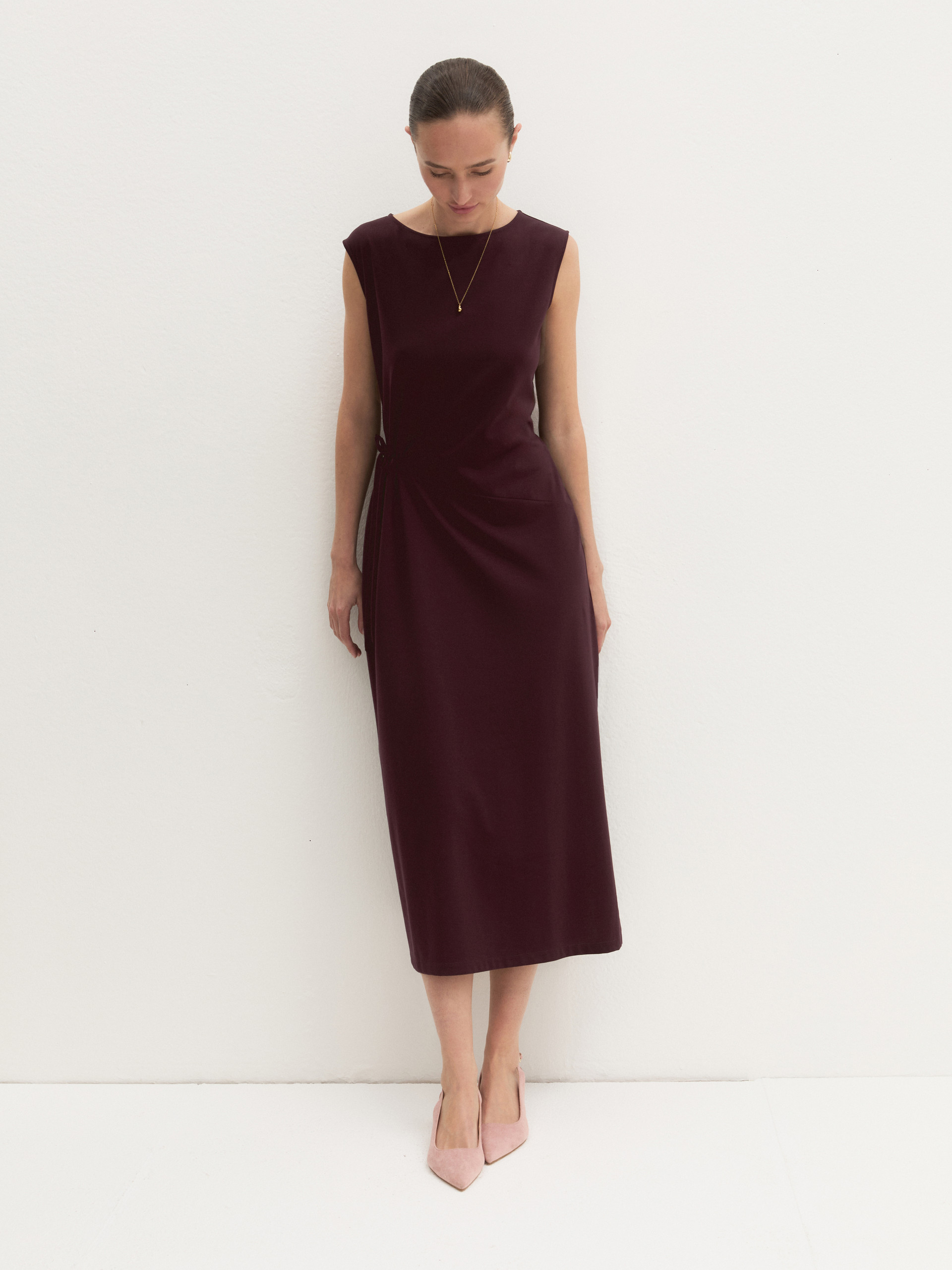 Abito midi smanicato - ROSSO VINO - Emme - 1
