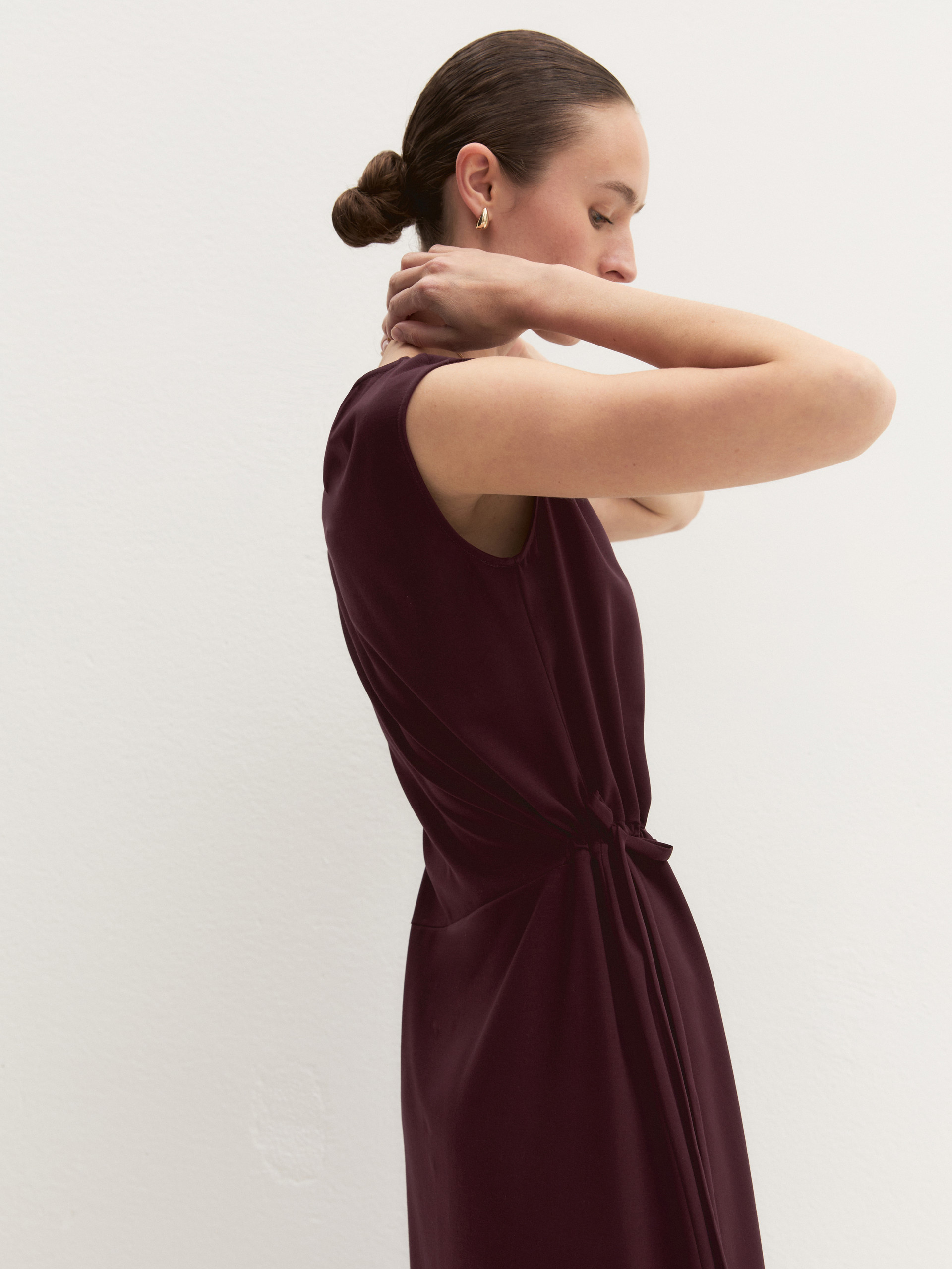 Abito midi smanicato - ROSSO VINO - Emme - 6