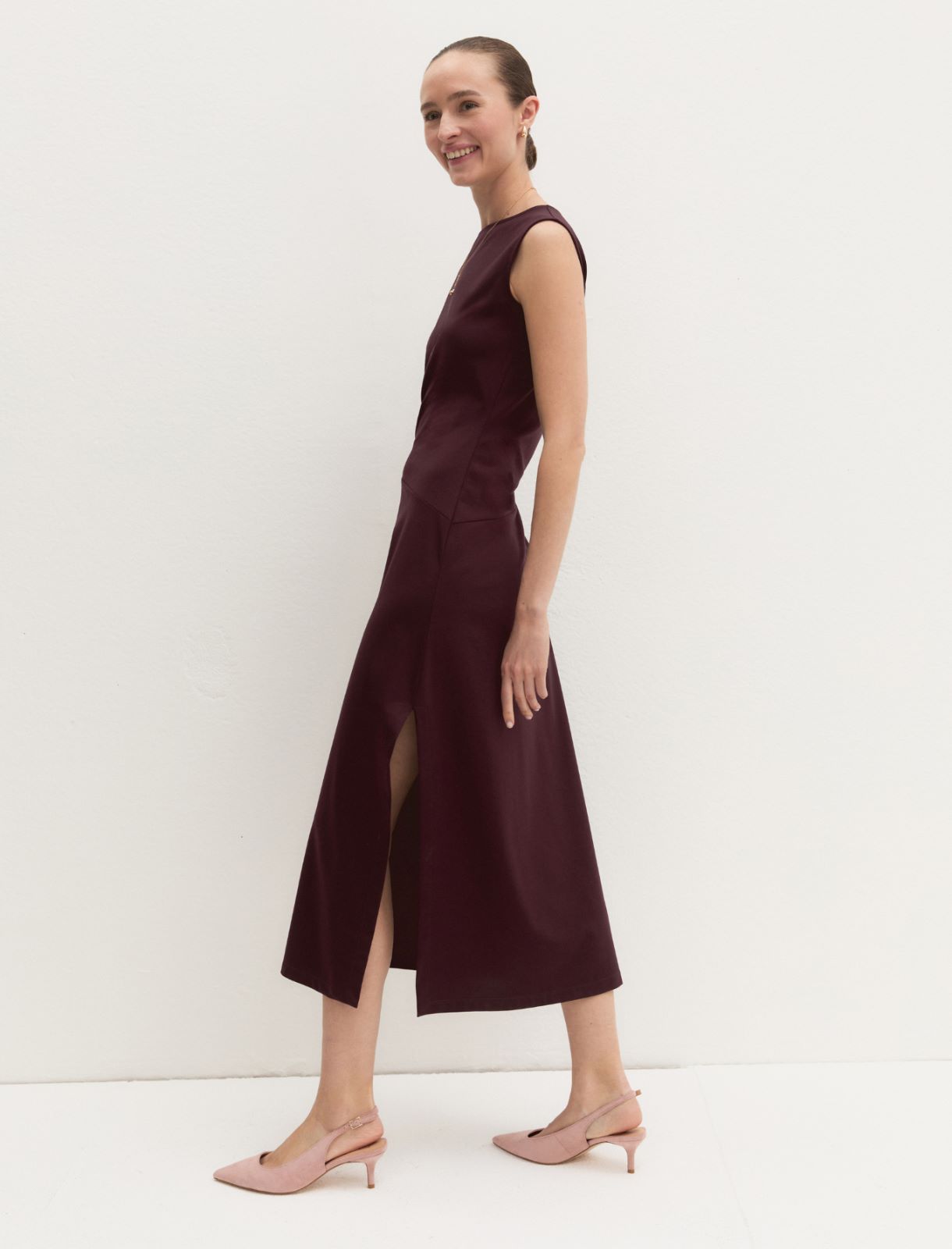 Abito midi smanicato - ROSSO VINO - Emme - 2