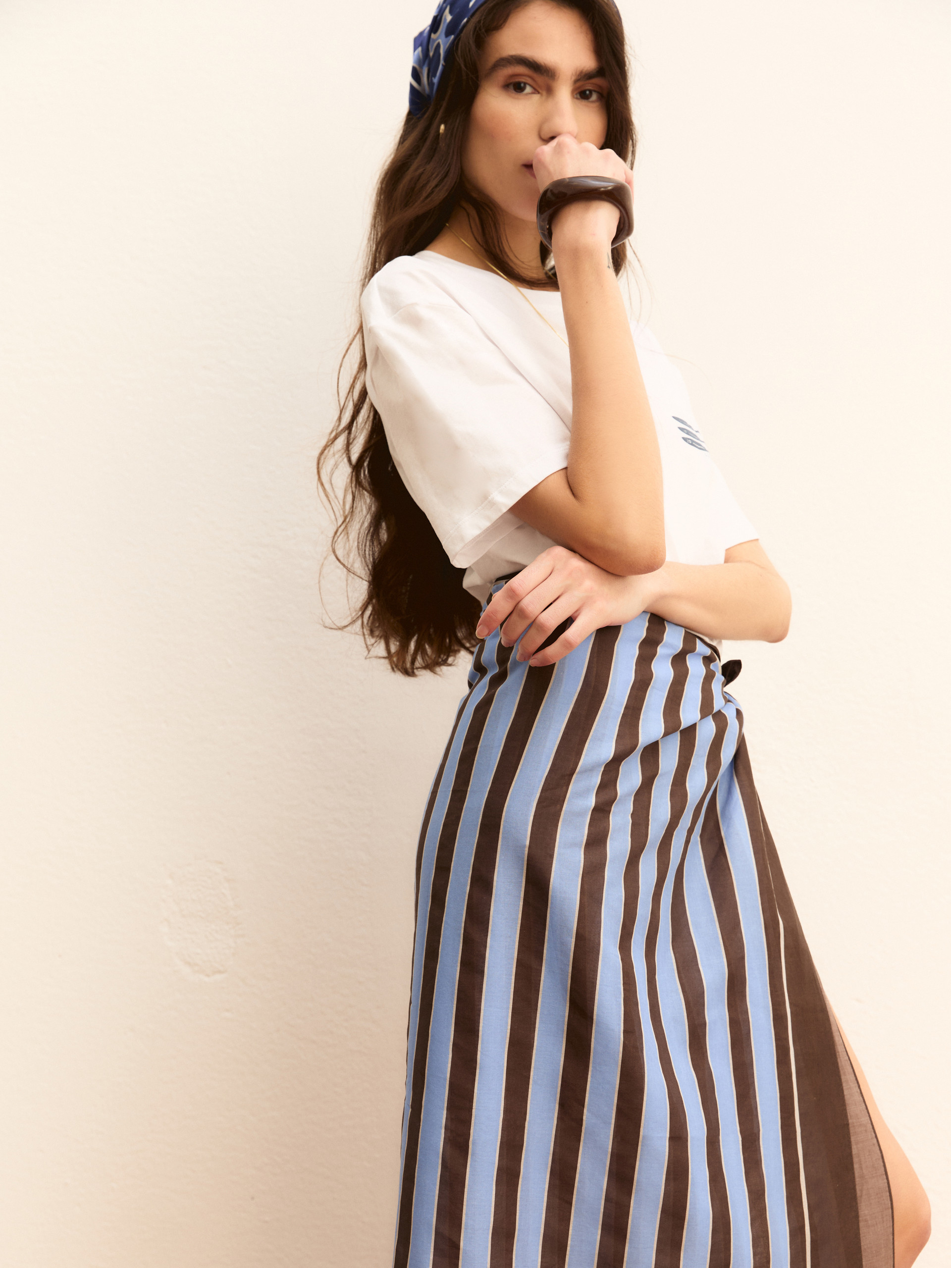 Cotton muslin sarong - COFFEE - Emme - 3
