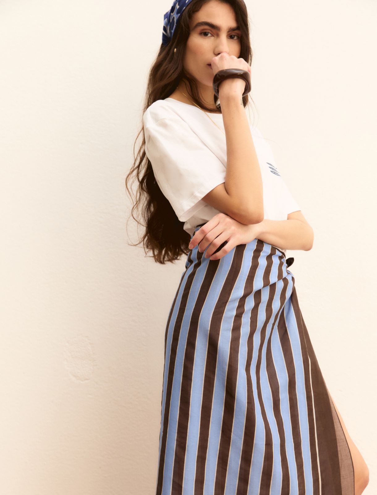 Cotton muslin sarong - COFFEE - Emme - 3