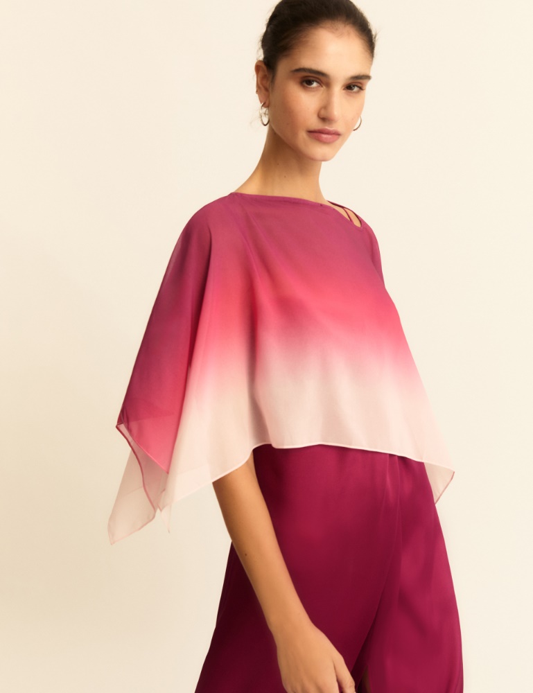 Cappa asimmetrica in georgette crêpe - Emme