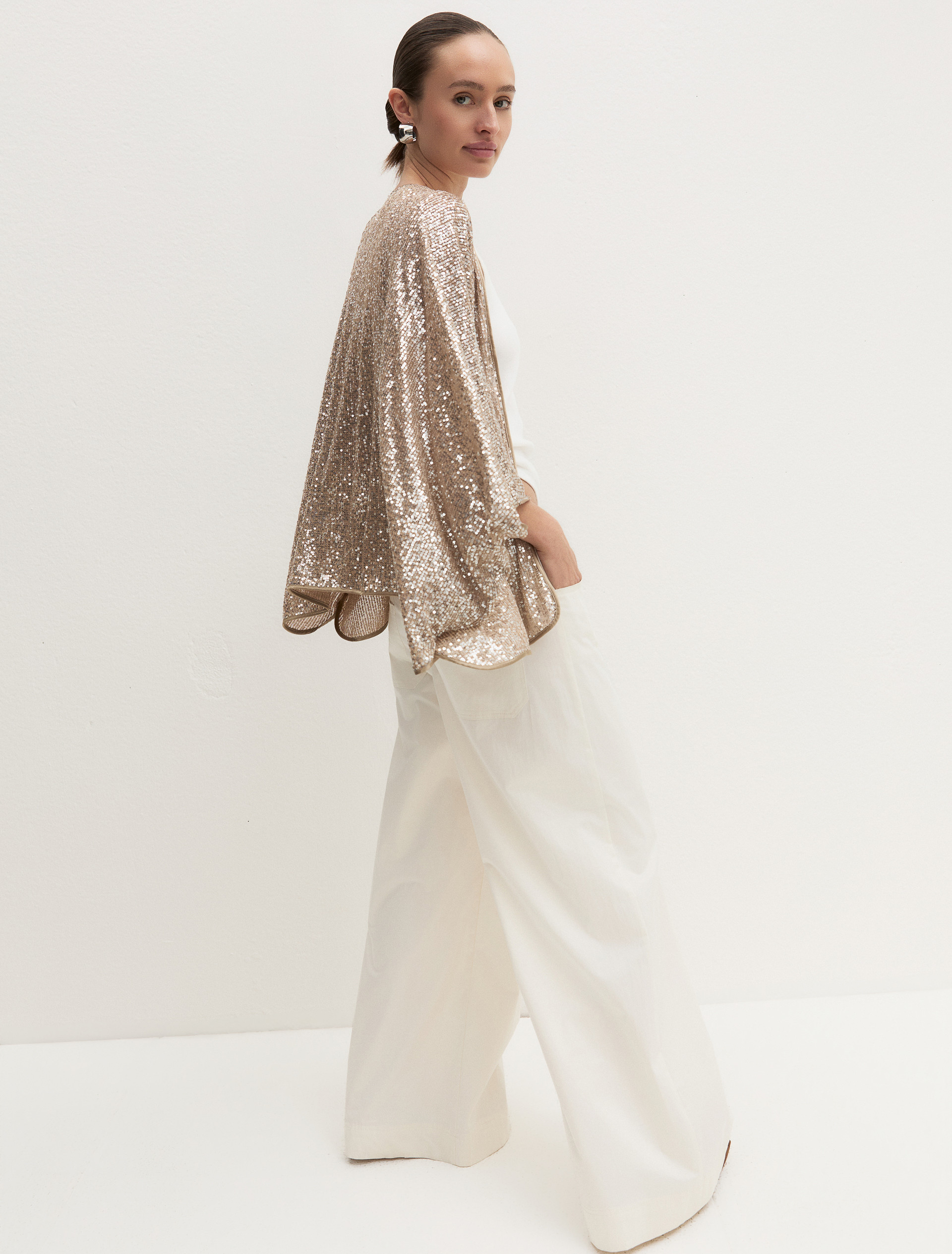 Sequinned shrug - BEIGE - Emme - 1