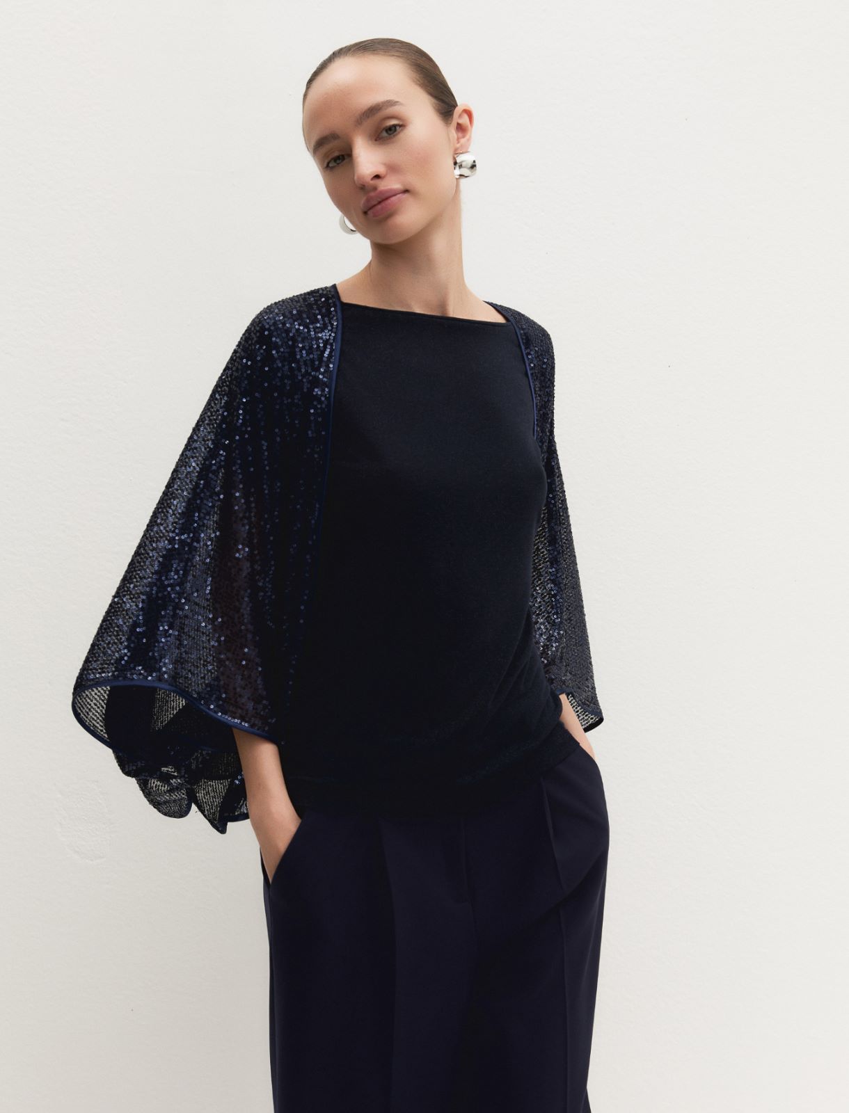 Sequinned shrug - MIDNIGHTBLUE - Emme
