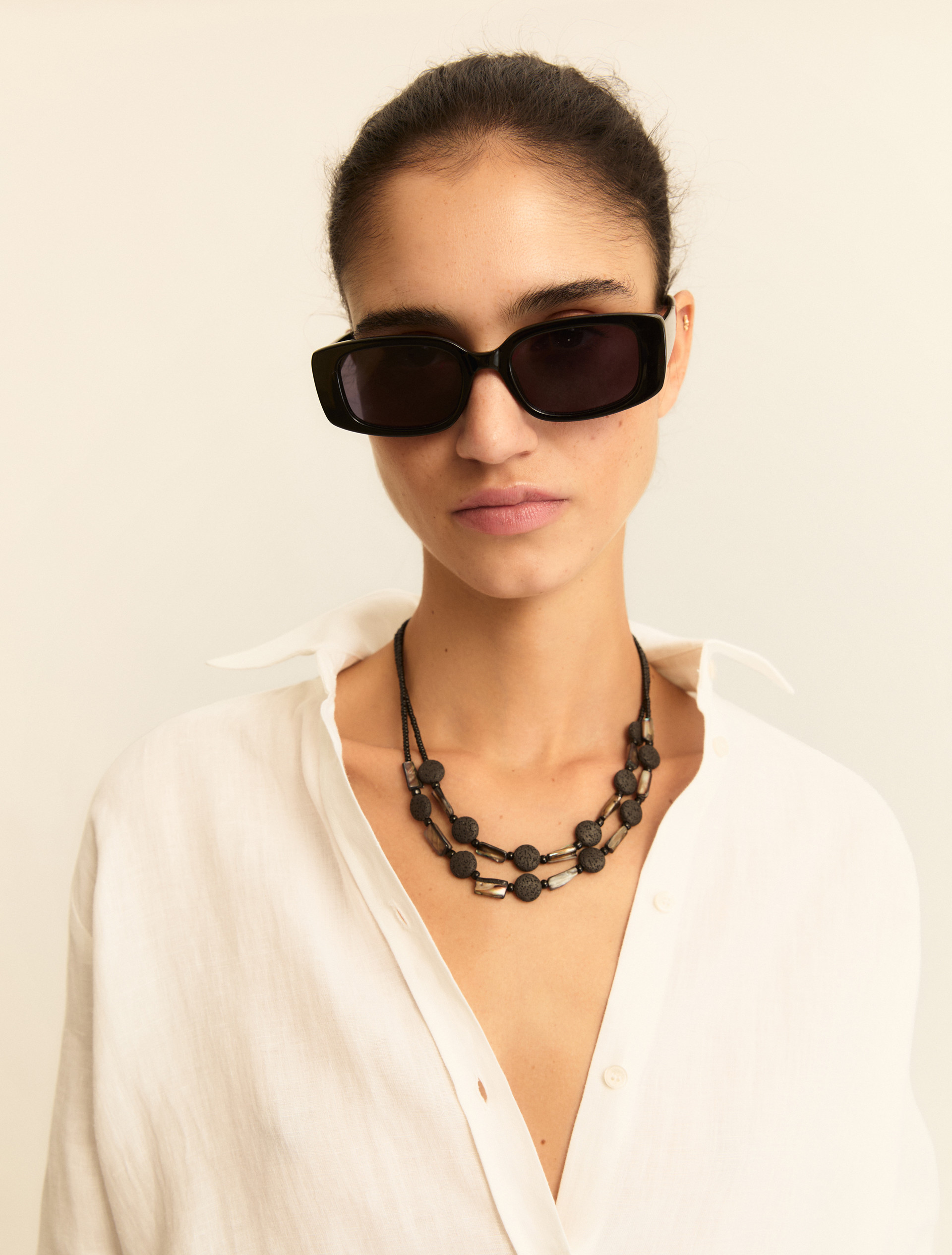 Bead necklace - BLACK - Emme - 1