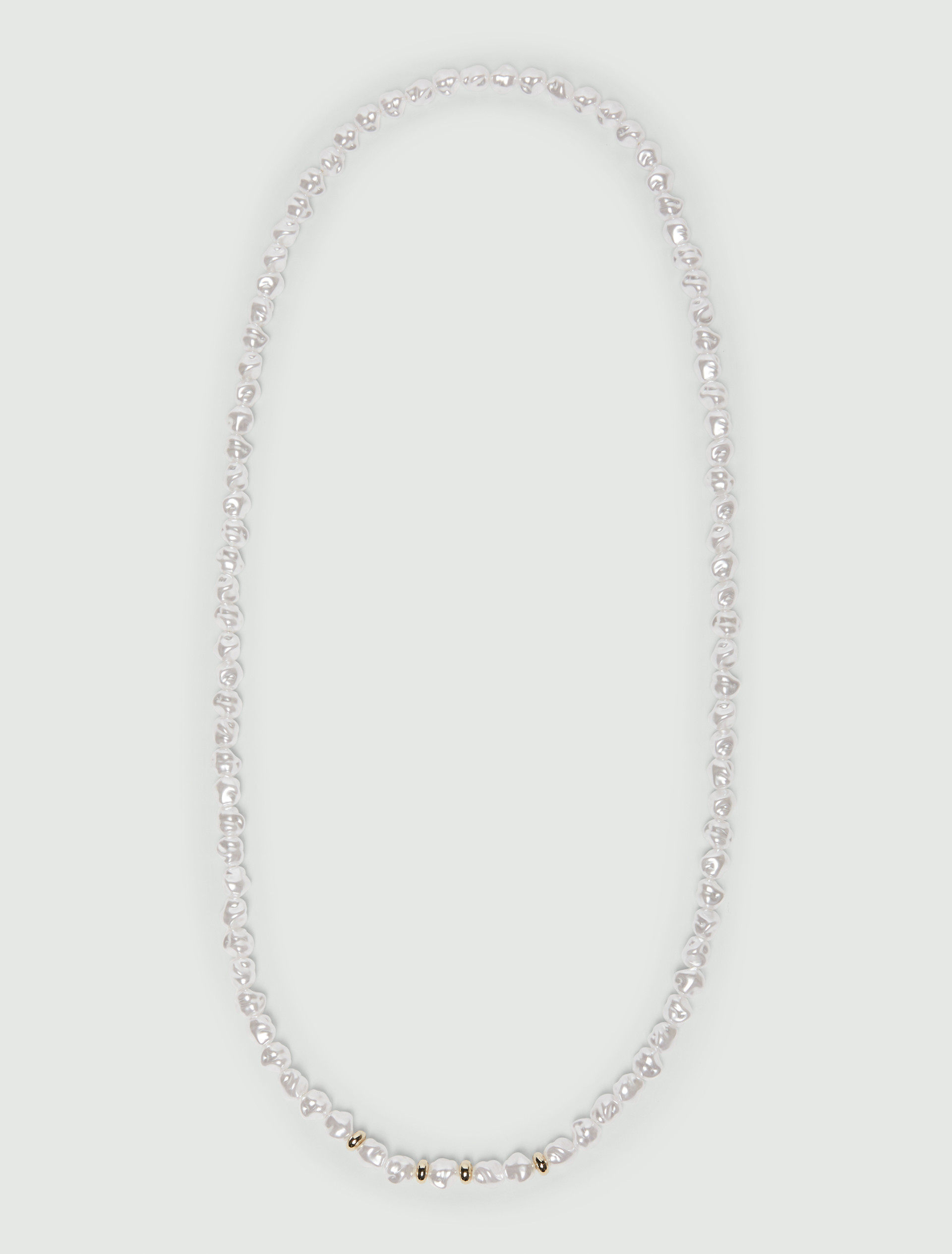 Long bejewelled pearl necklace - PEARLY WHITE - Emme - 2