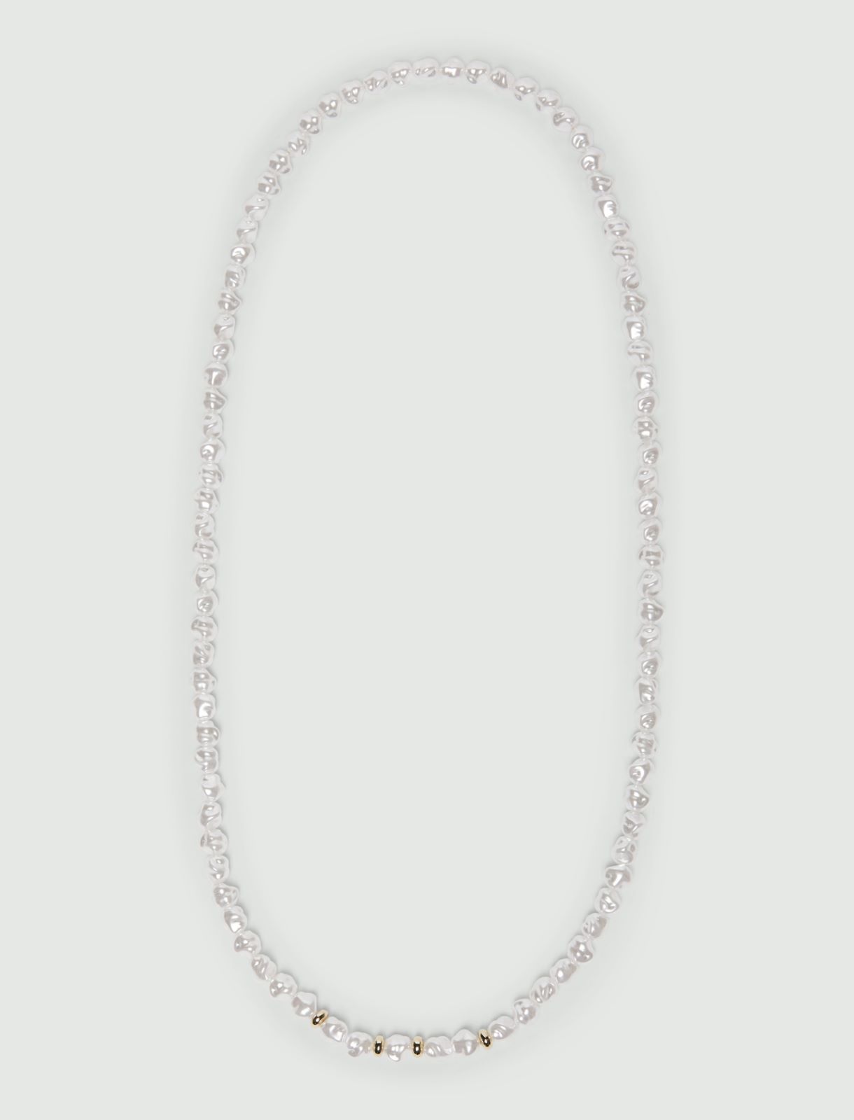 Long bejewelled pearl necklace - PEARLY WHITE - Emme - 2