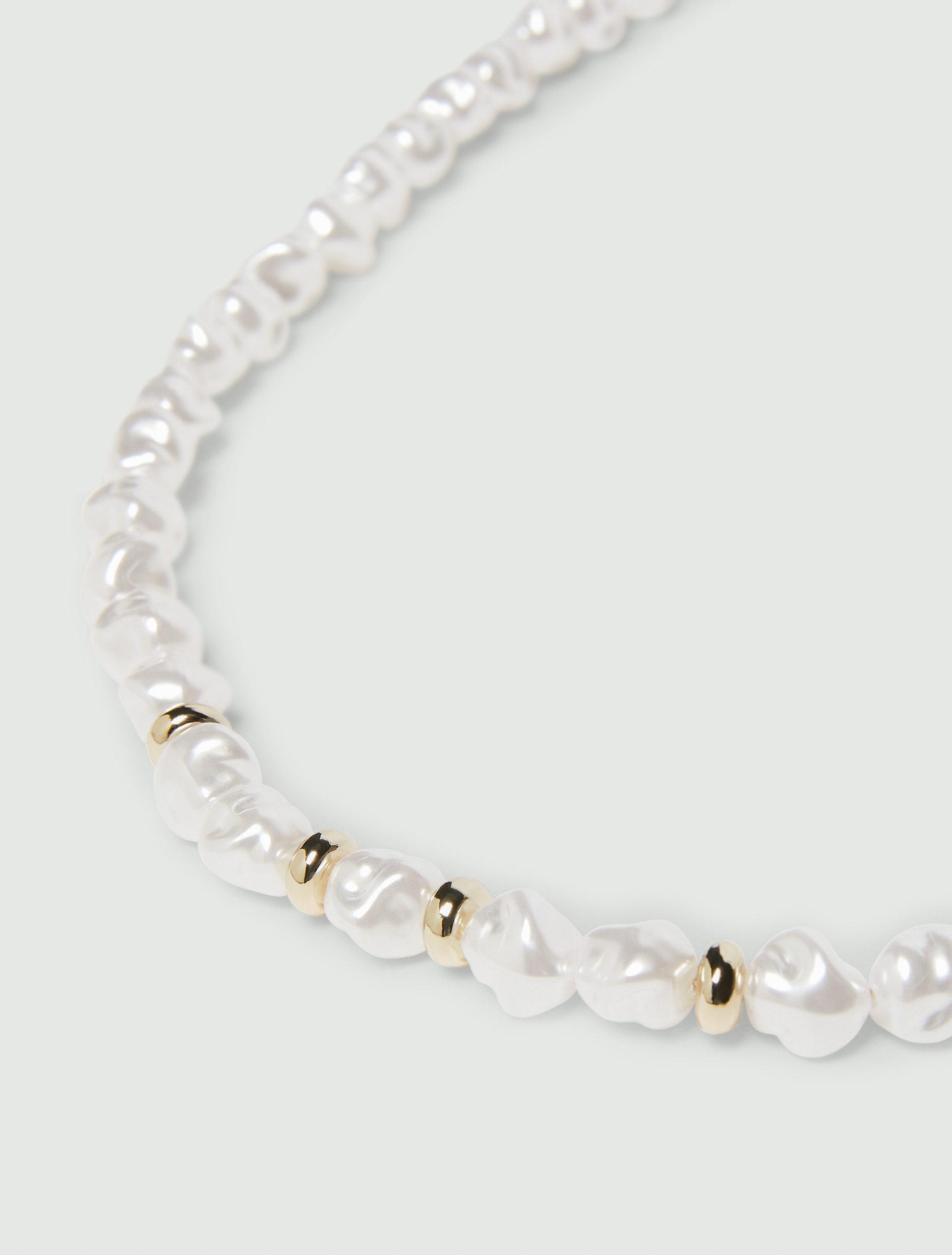 Long bejewelled pearl necklace - PEARLY WHITE - Emme - 3