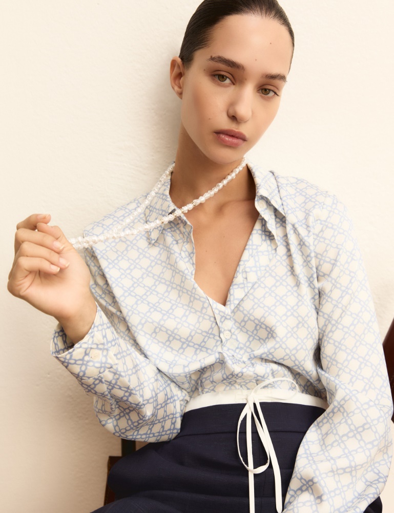 Long bejewelled pearl necklace - Emme