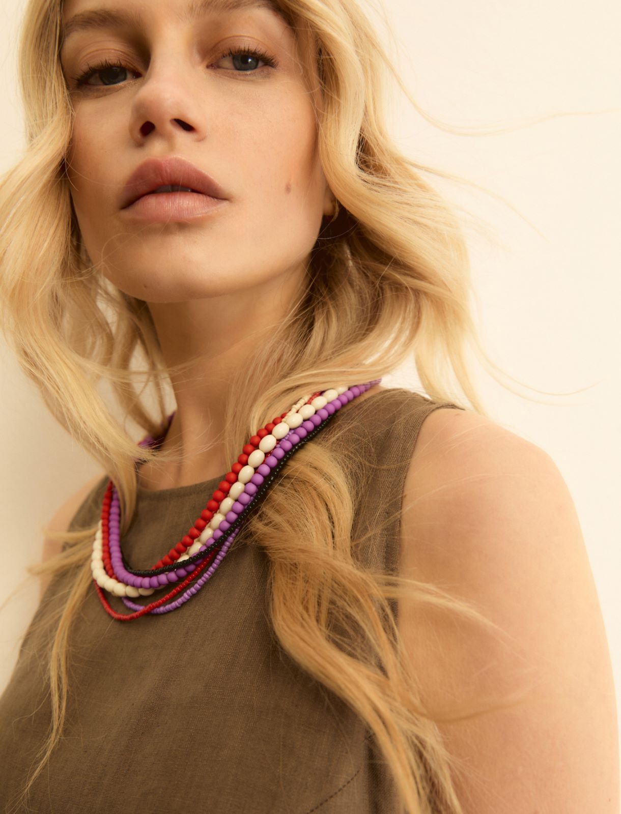 Multicolour-bead necklace - GERANIUM - Emme