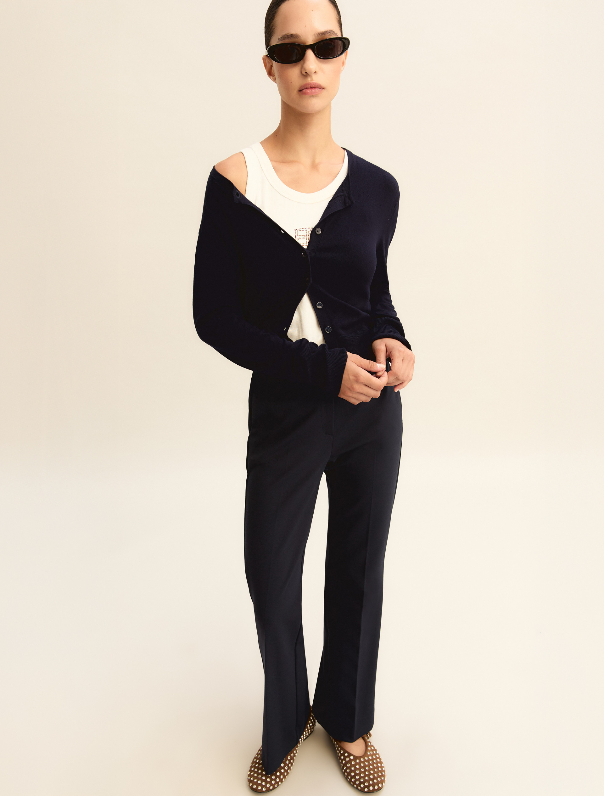 Stretch jersey trousers - NAVY - Emme - 1