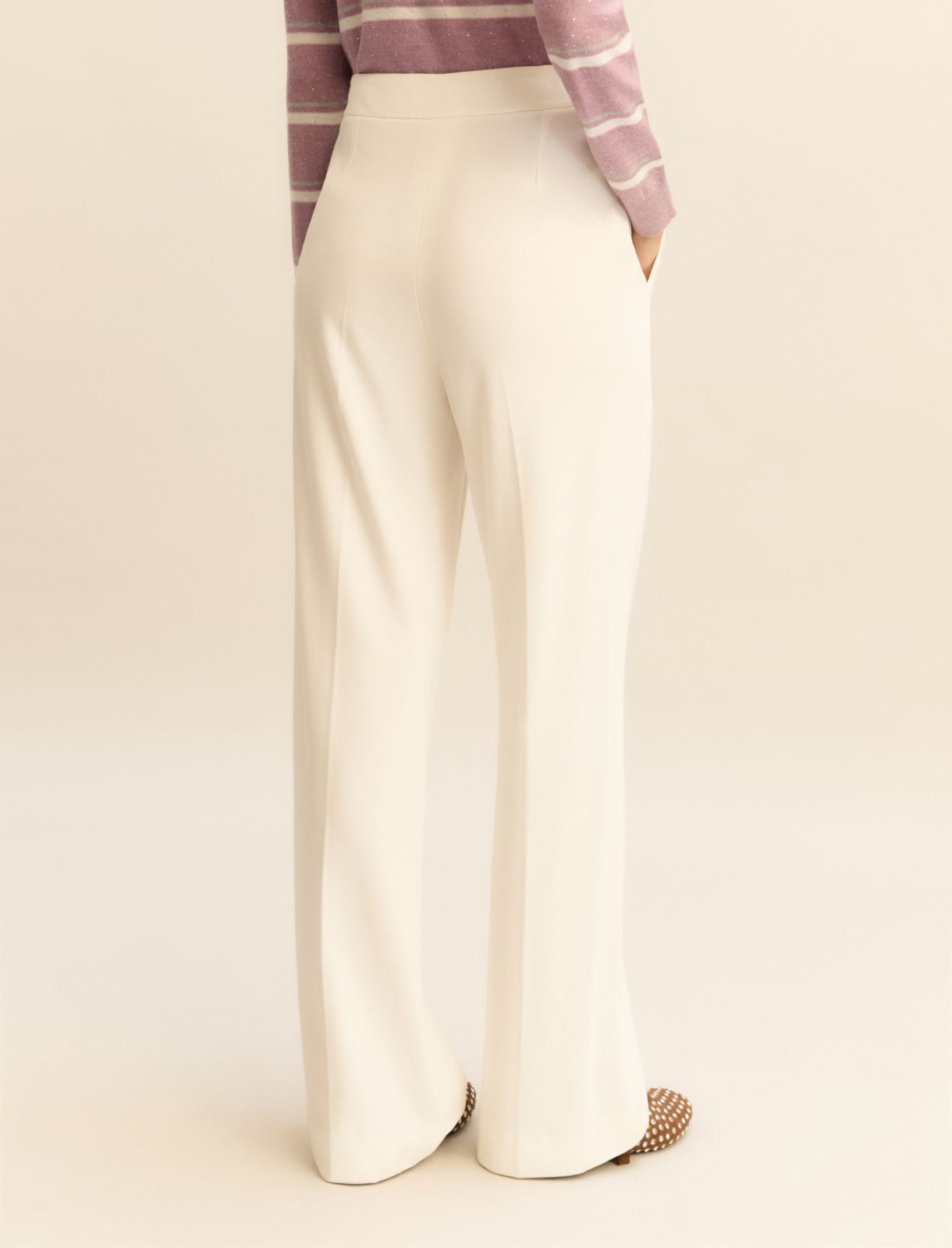 Wide-fit jersey trousers - WHITE - Emme - 3
