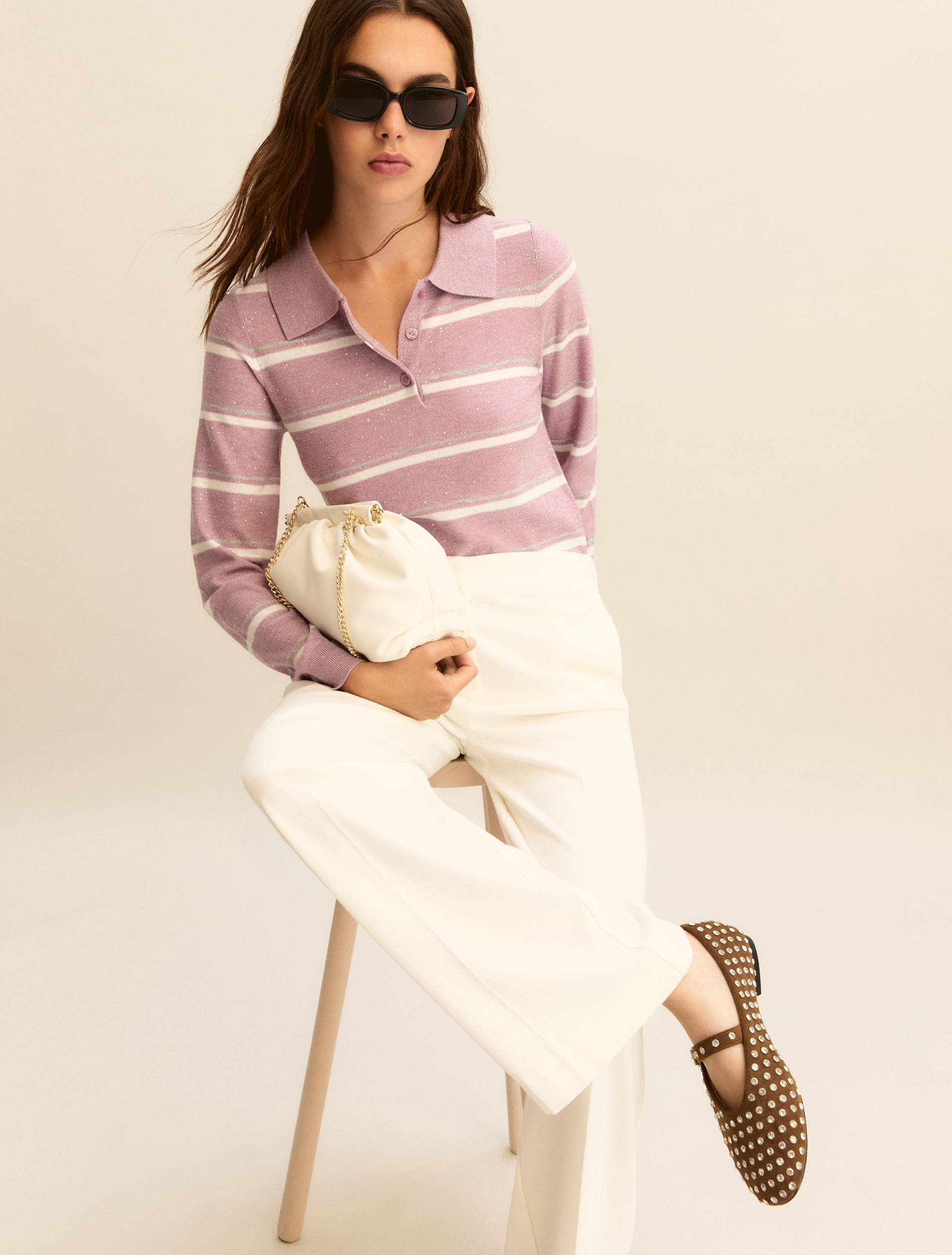 Wide-fit jersey trousers - WHITE - Emme - 1