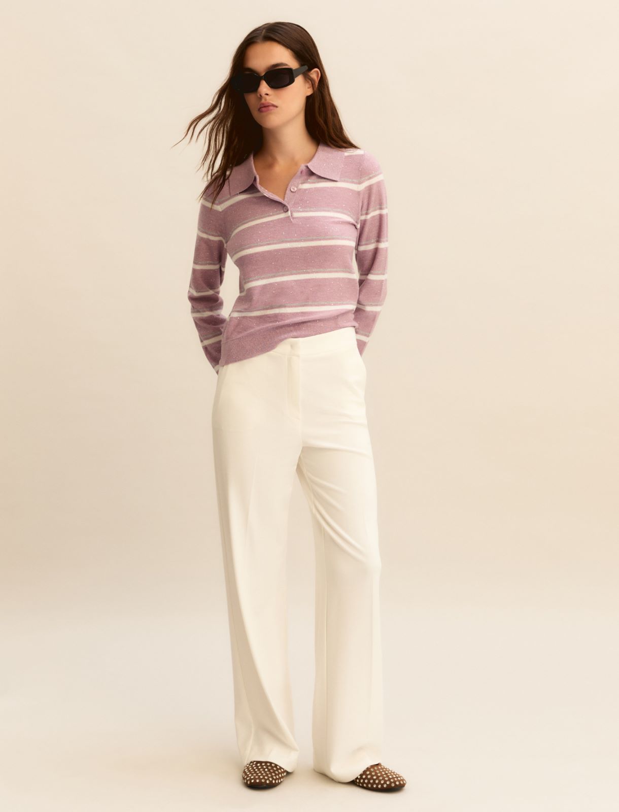 Wide-fit jersey trousers - WHITE - Emme - 2