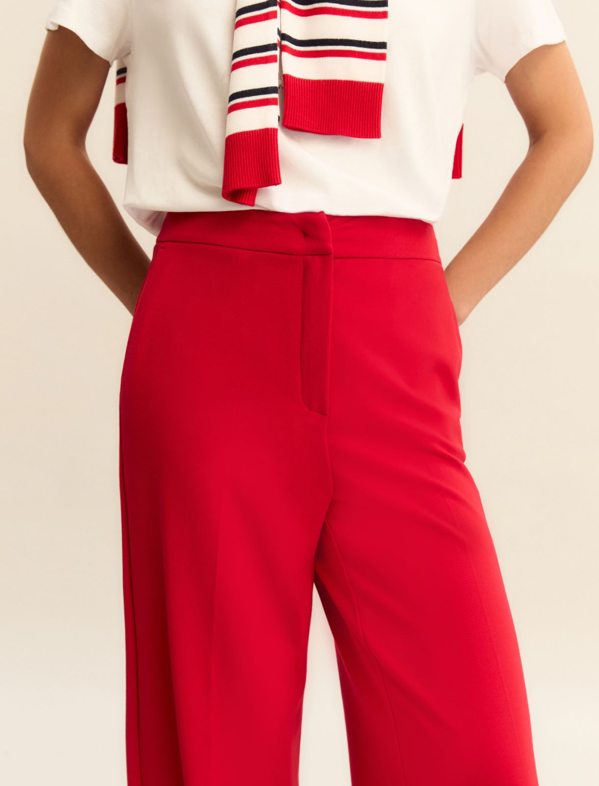 Wide-fit jersey trousers - RED - Emme - 5