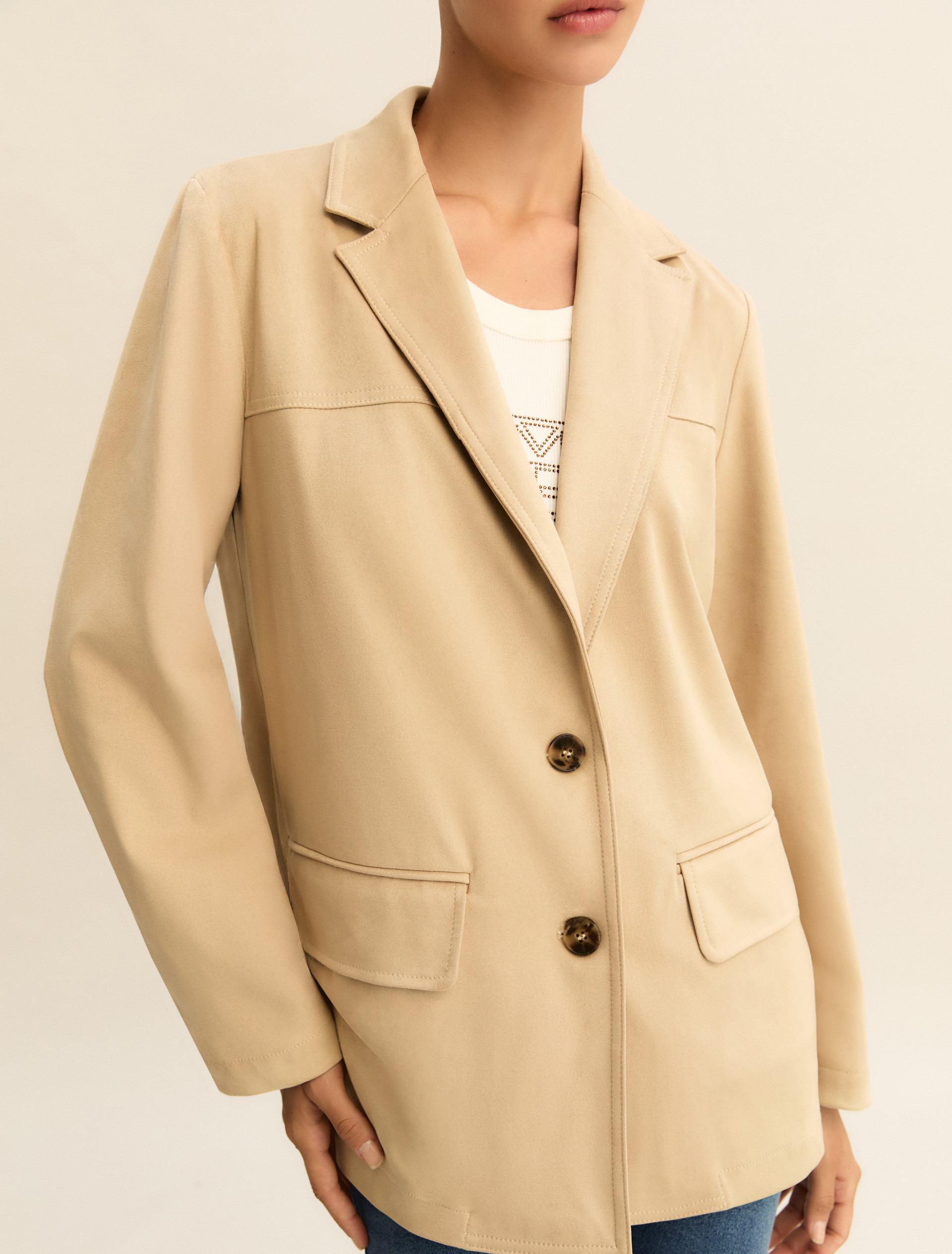 Straight-fit jacket - BEIGE - Emme - 3