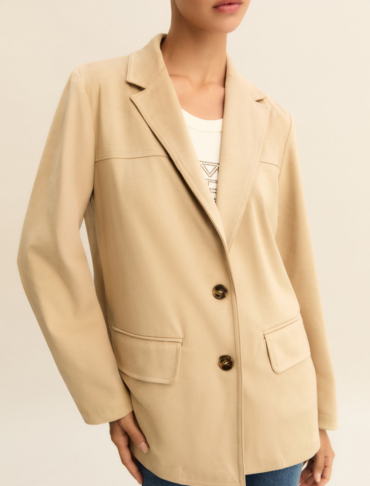 Straight-fit jacket - BEIGE - Emme - 3