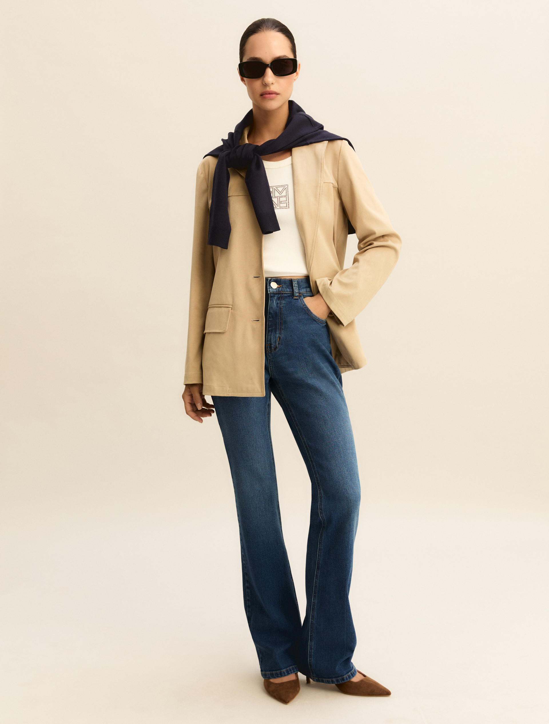 Straight-fit jacket - BEIGE - Emme - 1