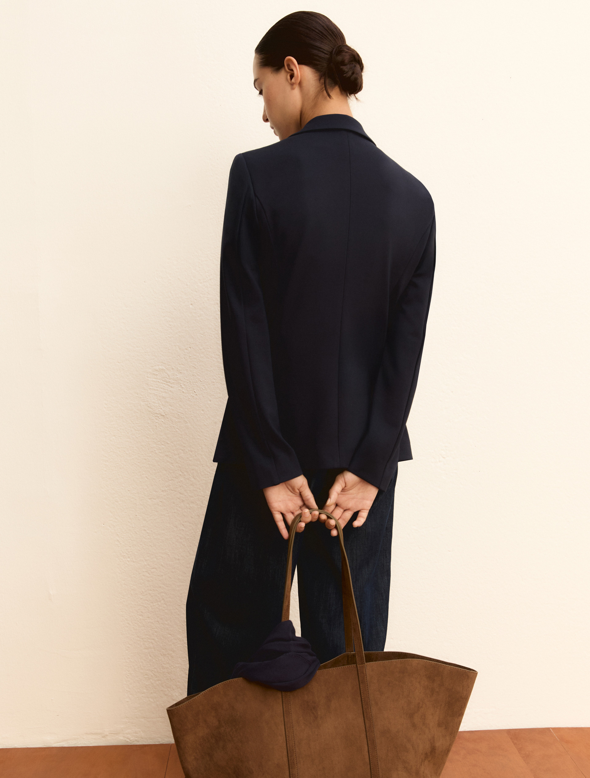 Single-breasted jersey blazer - NAVY - Emme - 3