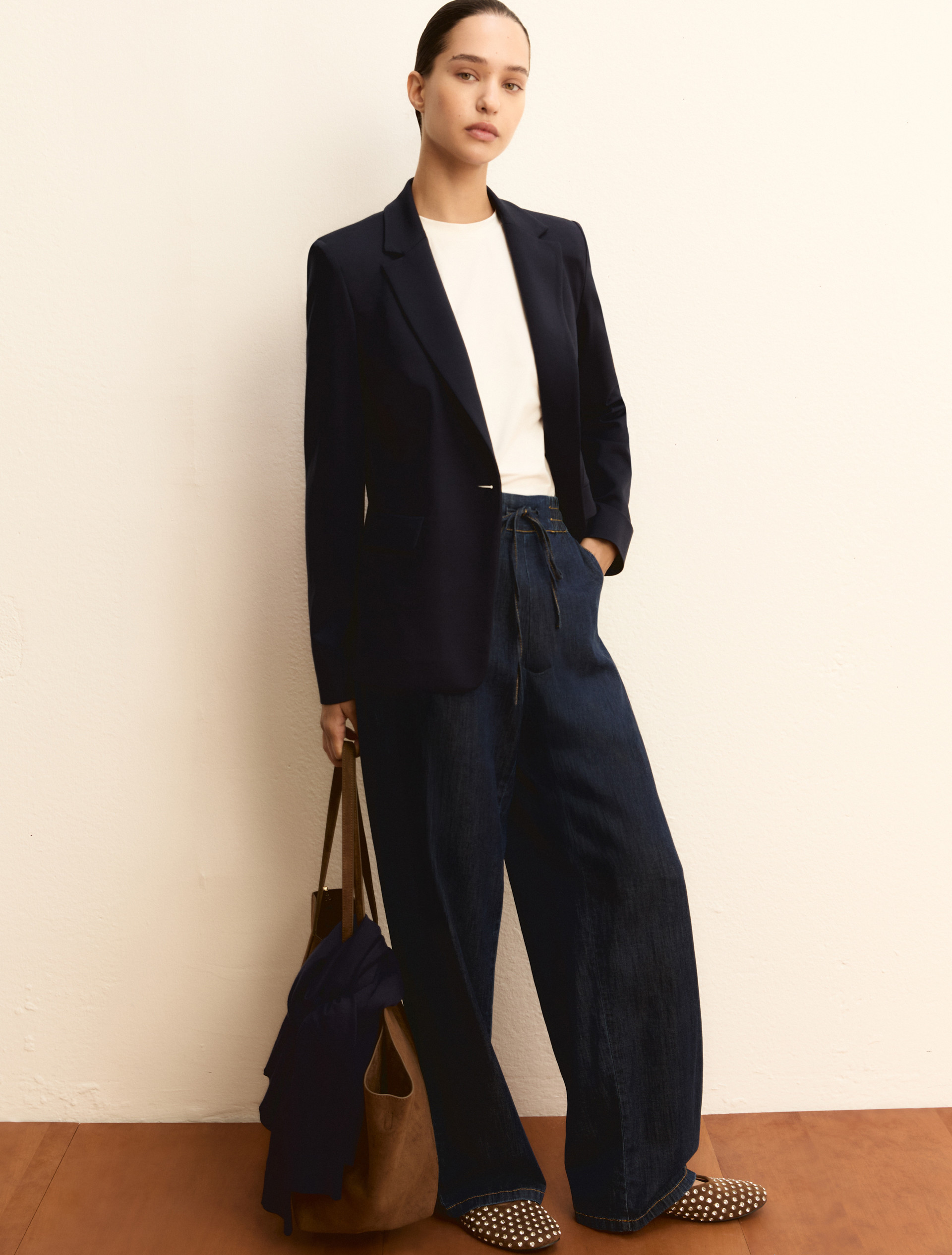 Single-breasted jersey blazer - NAVY - Emme - 2