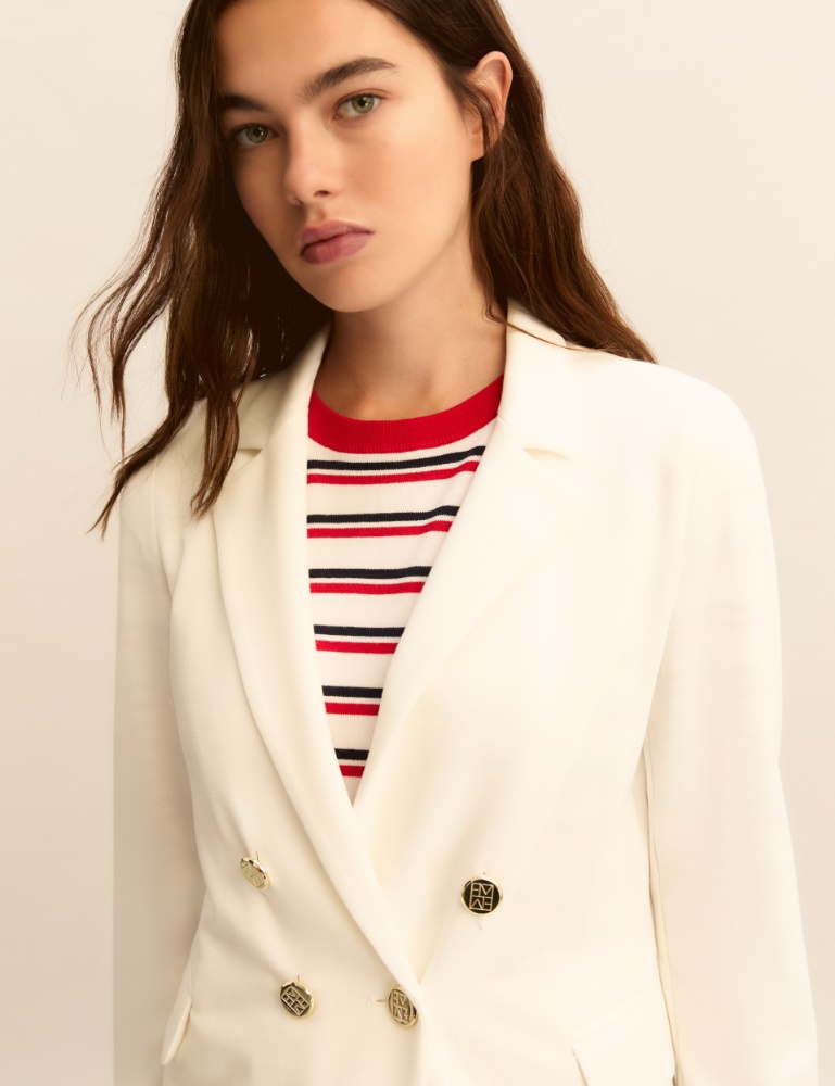 Double-breasted stretch jersey jacket - Emme - 4