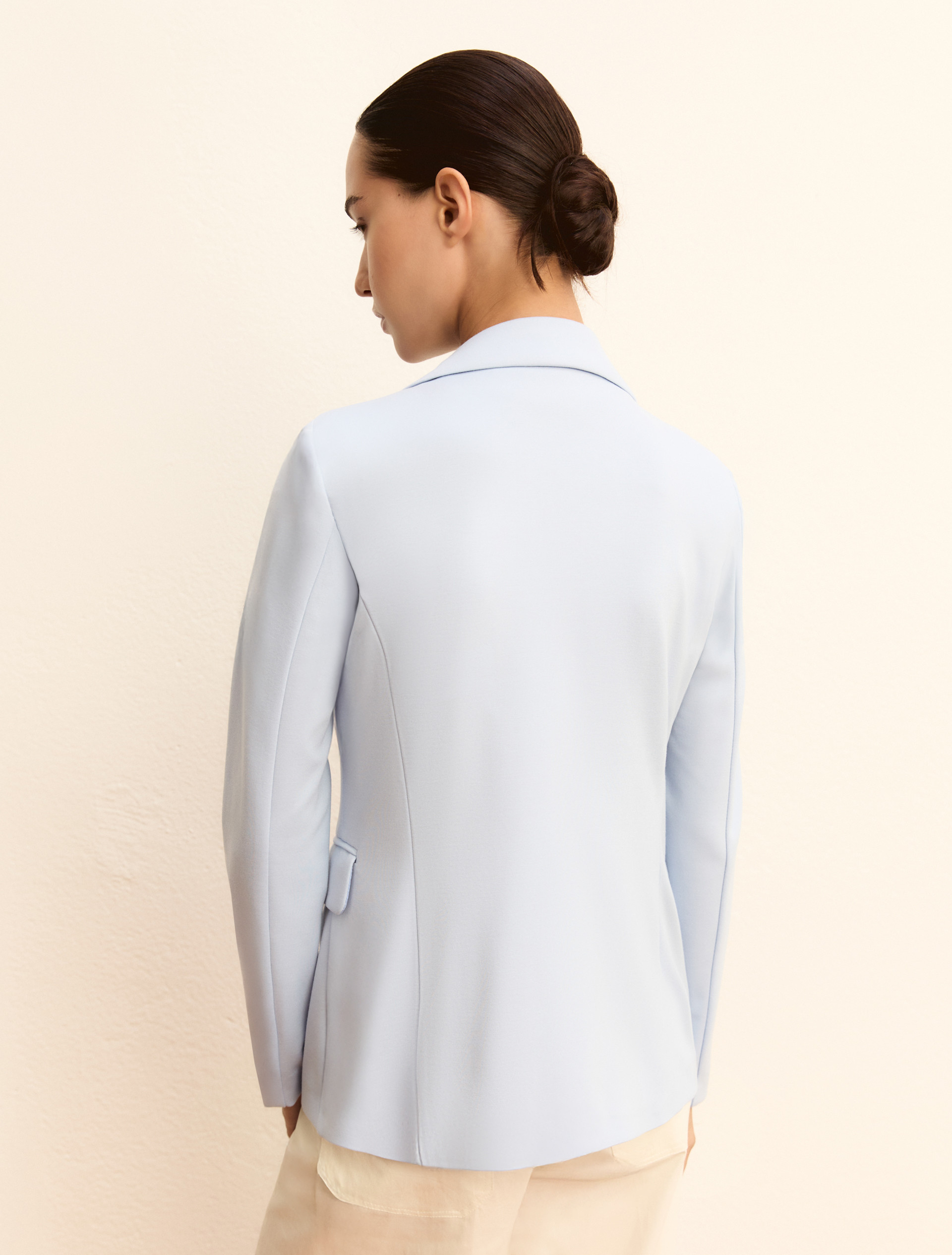 Giacca doppiopetto in jersey stretch - AZZURRO - Emme - 6