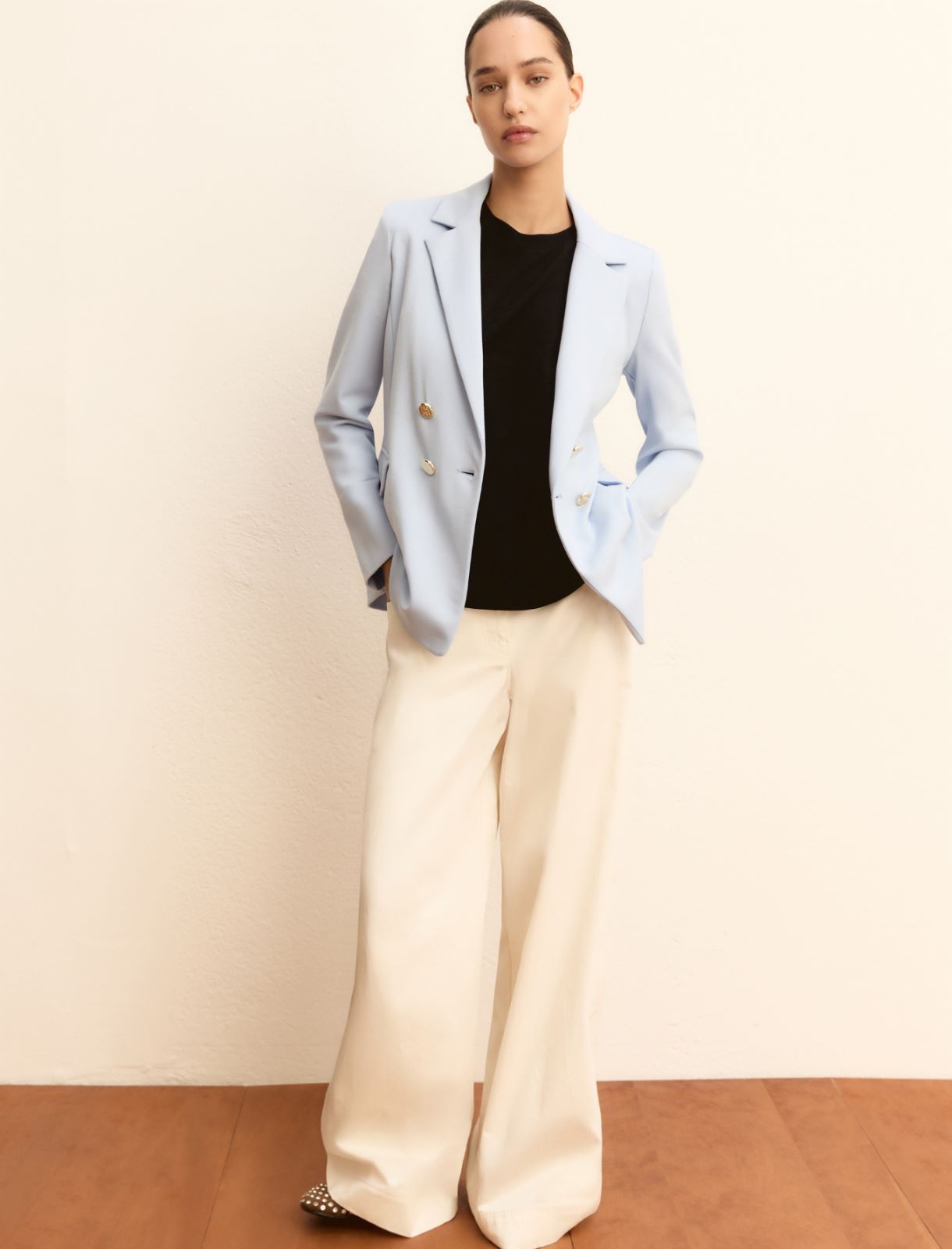 Giacca doppiopetto in jersey stretch - AZZURRO - Emme - 2