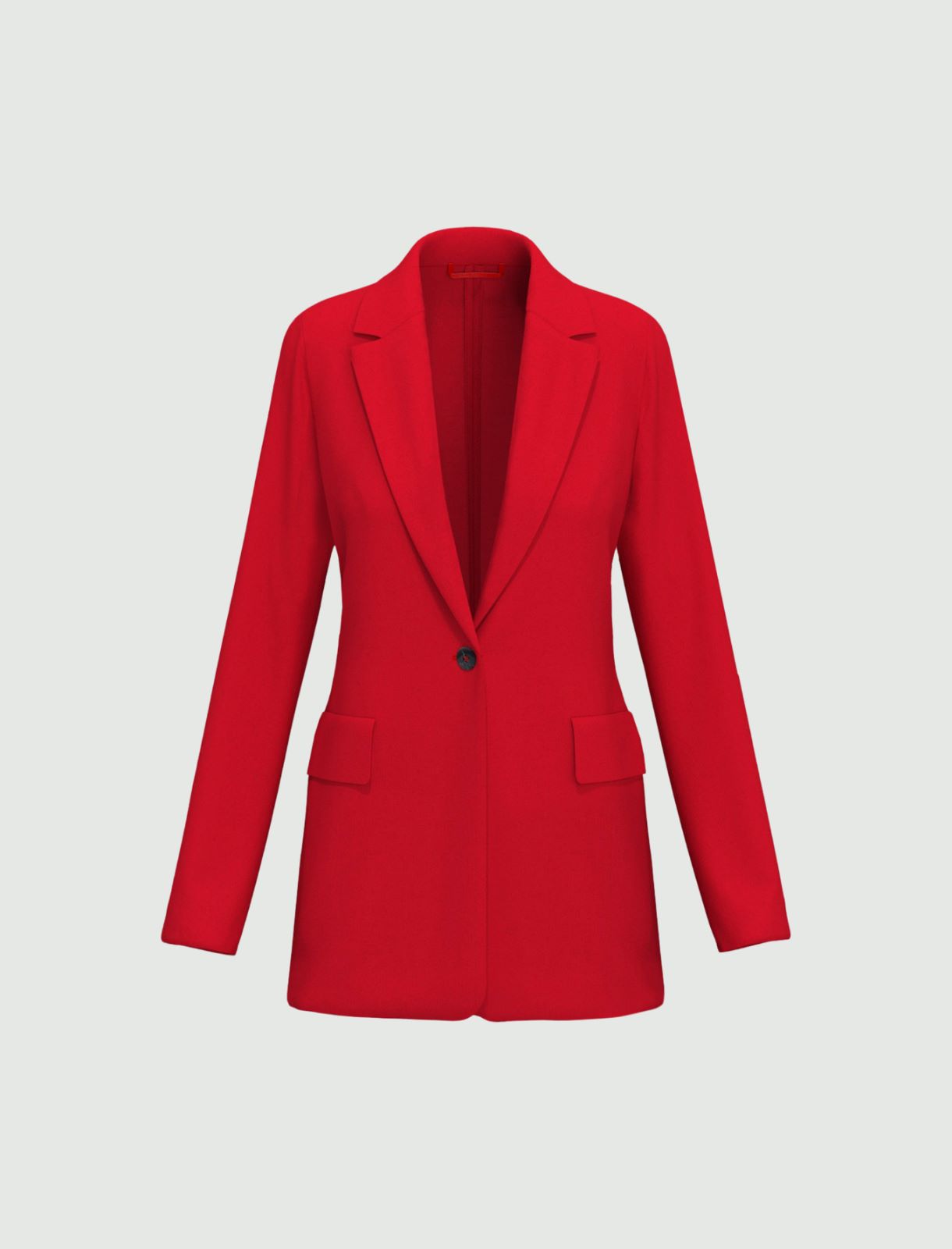 Single-breasted stretch jersey jacket - RED - Emme - 5