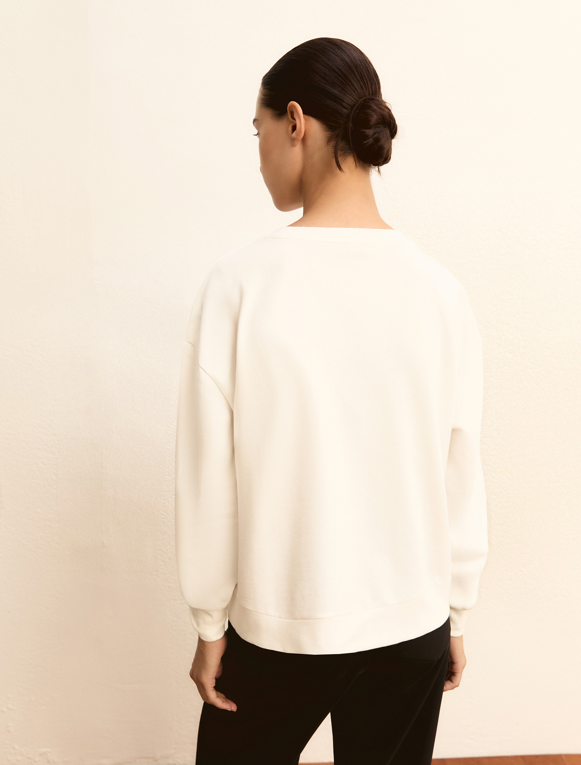 Embroidered sweatshirt - WOOL WHITE - Emme - 3