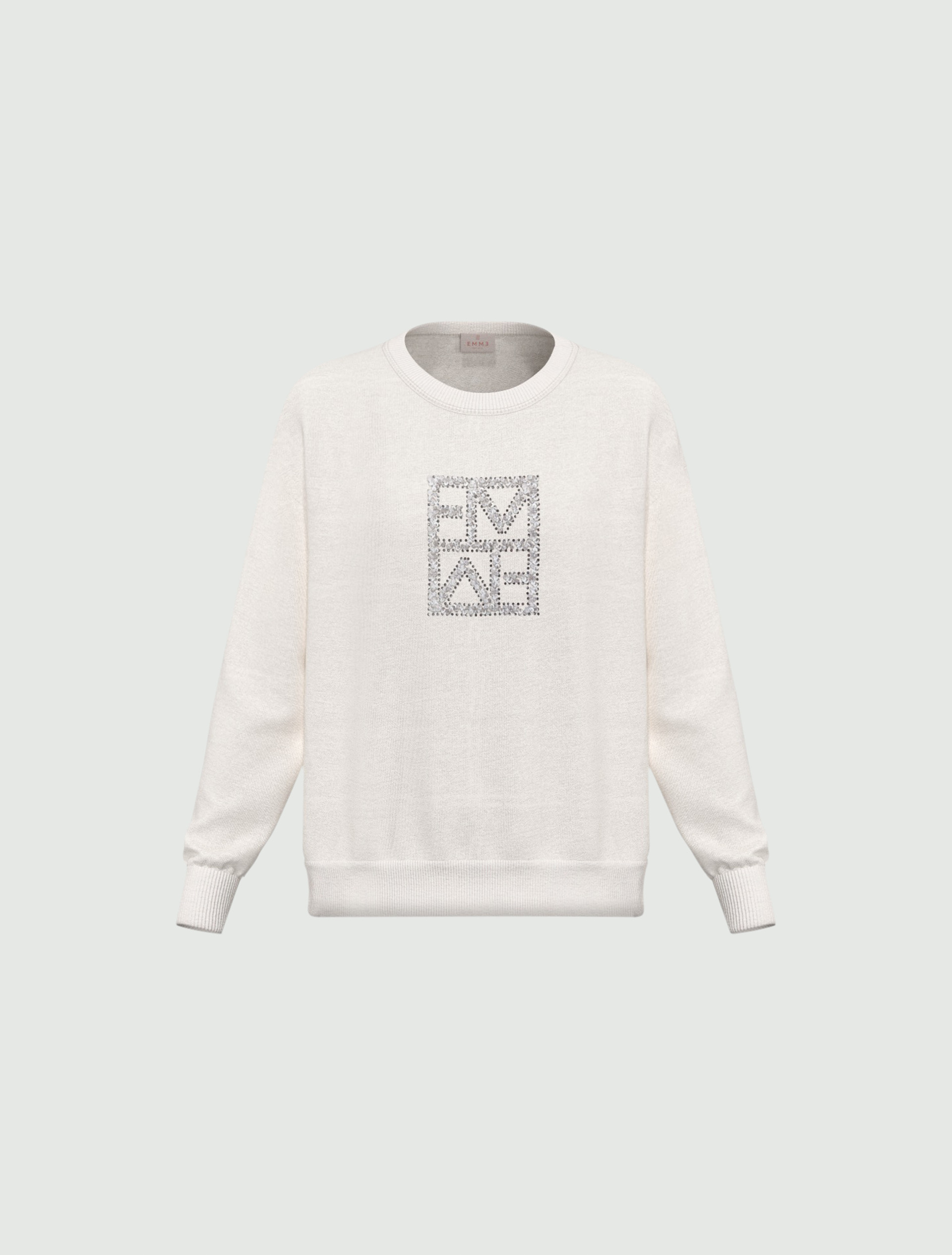 Embroidered sweatshirt - WOOL WHITE - Emme - 4