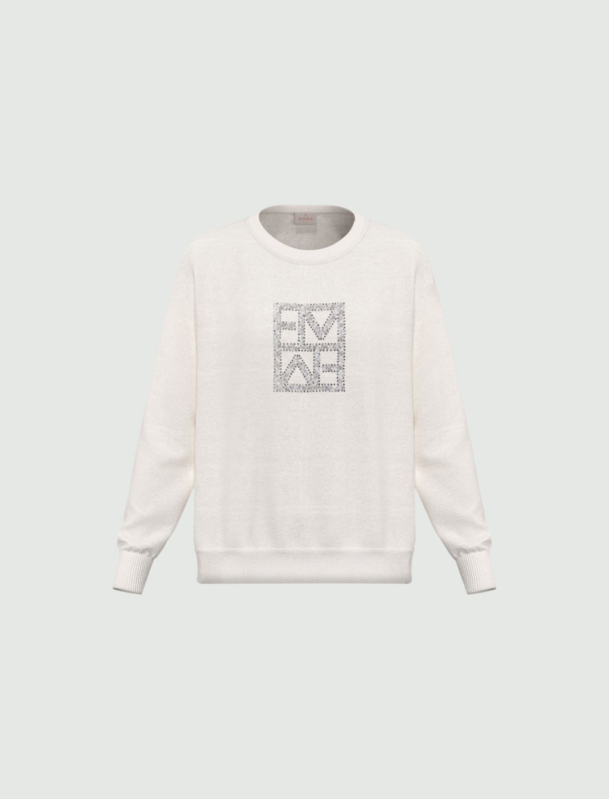 Embroidered sweatshirt - WOOL WHITE - Emme - 4