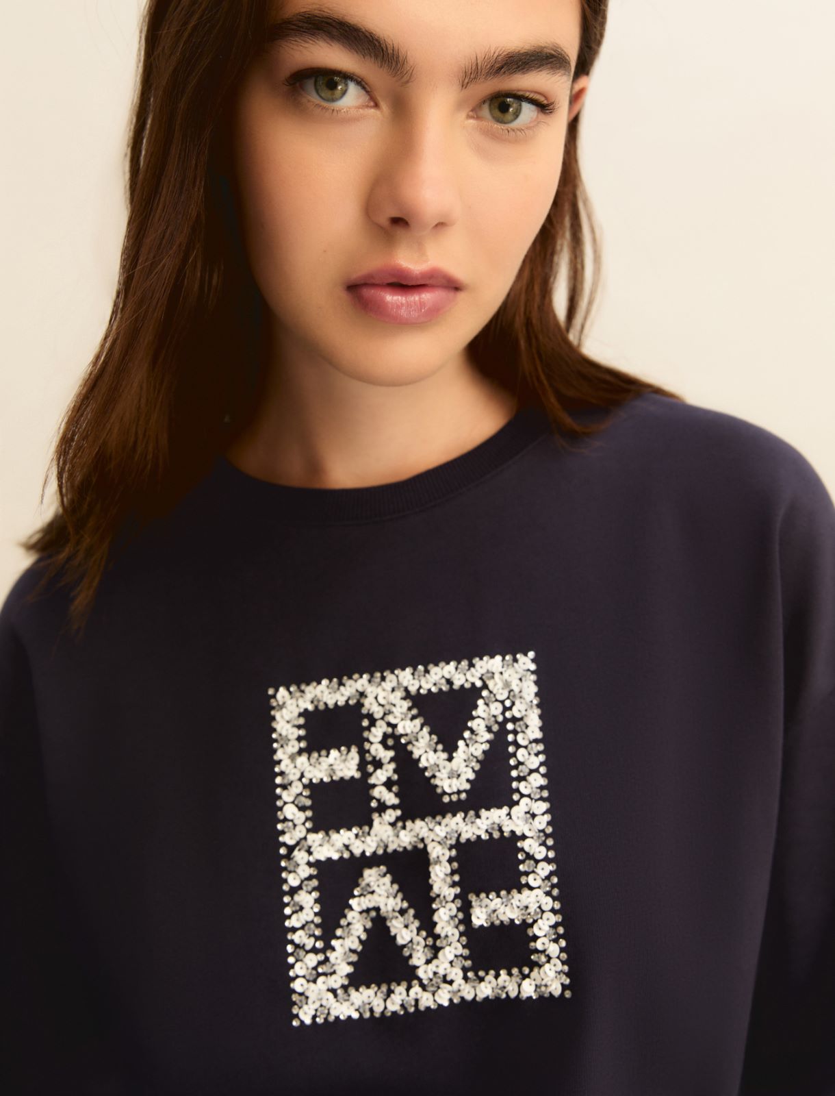 Embroidered sweatshirt - NAVY - Emme - 4