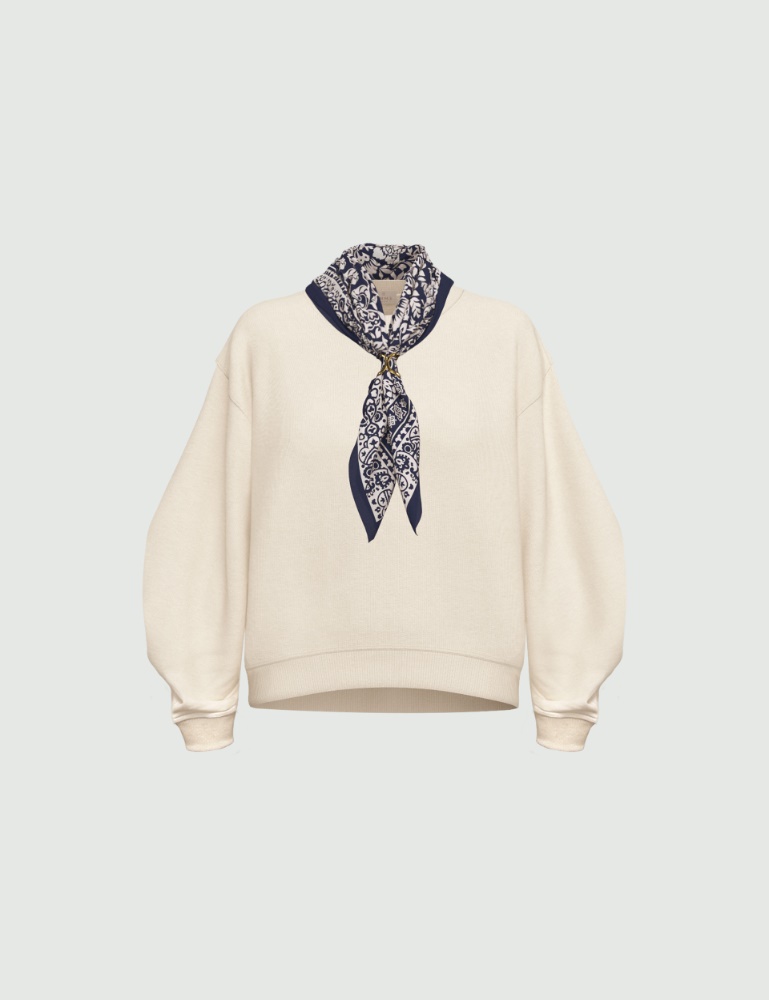 Oversized sweatshirt with printed scarf - Emme - 4