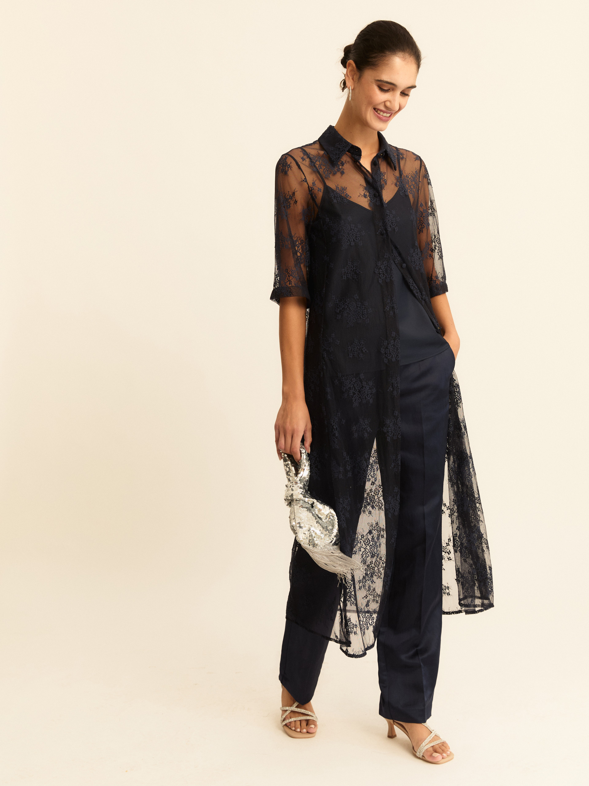 Conjunto vestido camisero y camiseta sin mangas - AZUL - Emme - 2