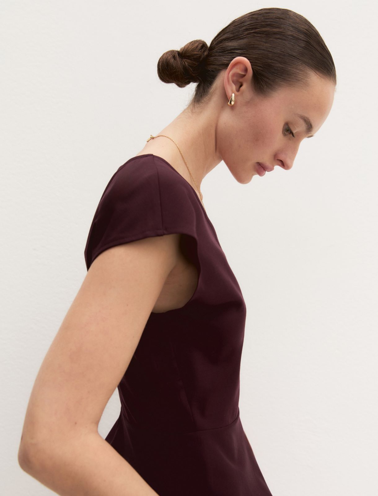 Sleeveless jersey top - WINE RED - Emme - 5