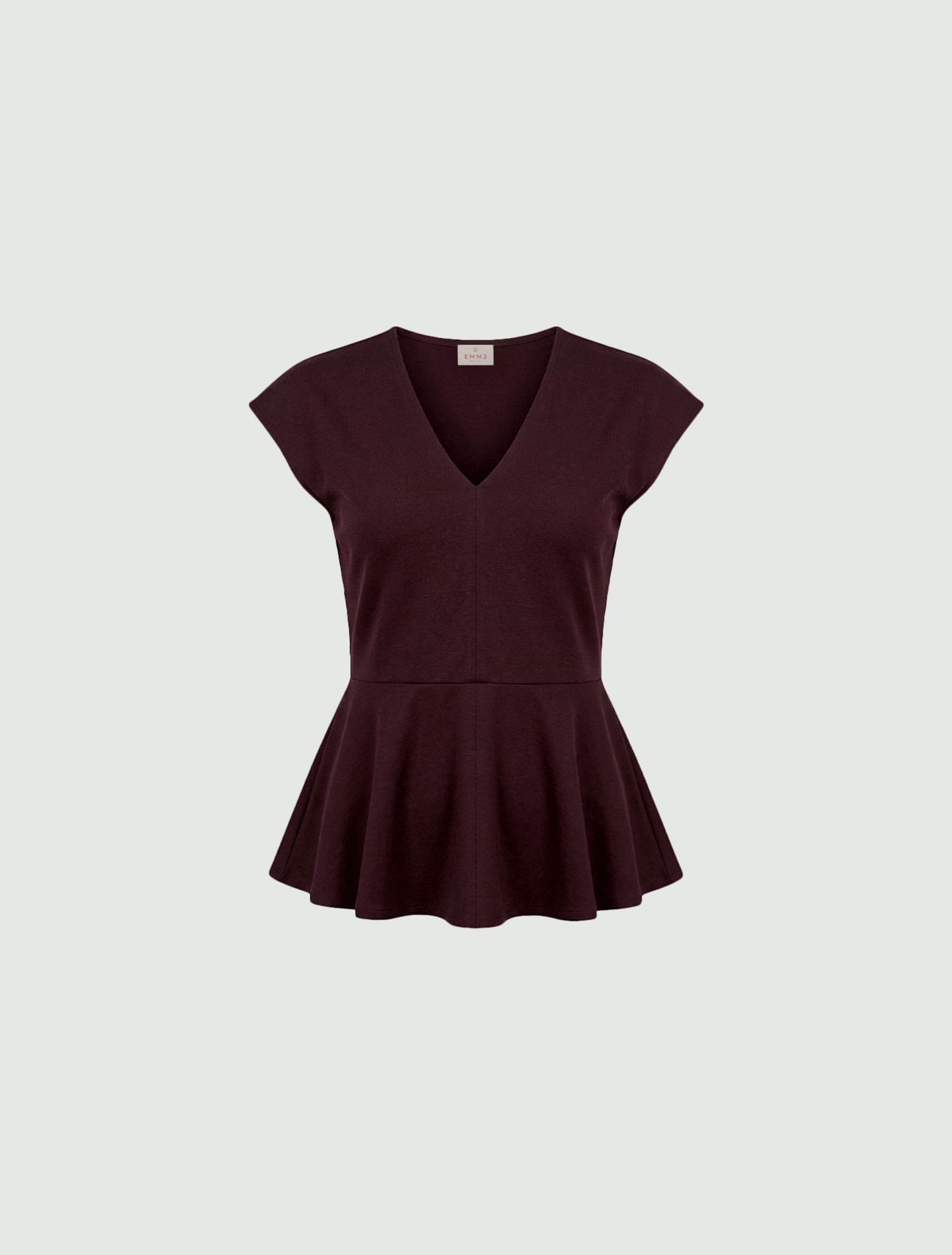 Sleeveless jersey top - WINE RED - Emme - 4