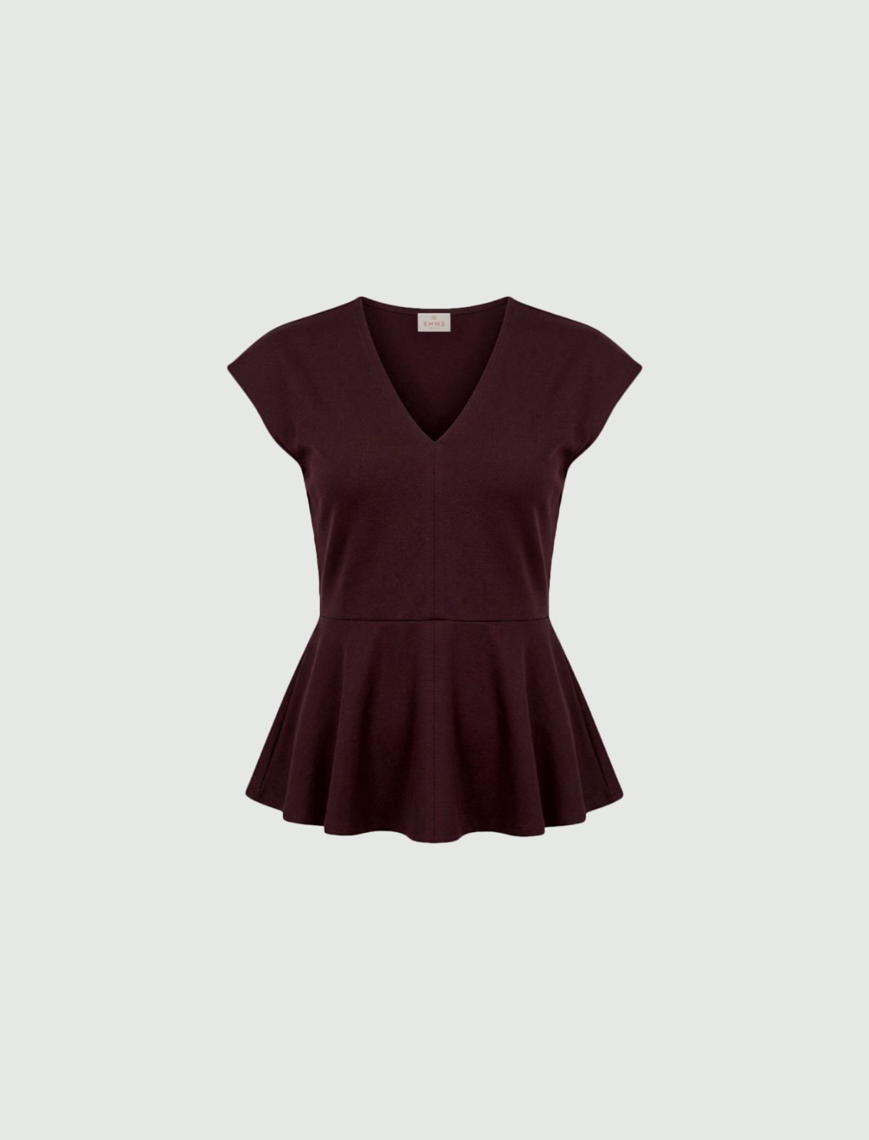 Sleeveless jersey top - WINE RED - Emme - 4