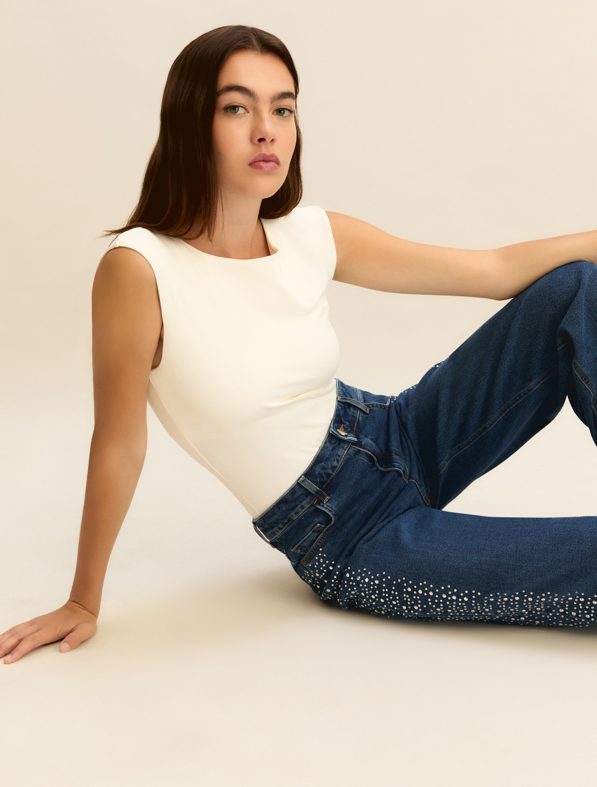 Stretch jersey bodysuit - WOOL WHITE - Emme - 5