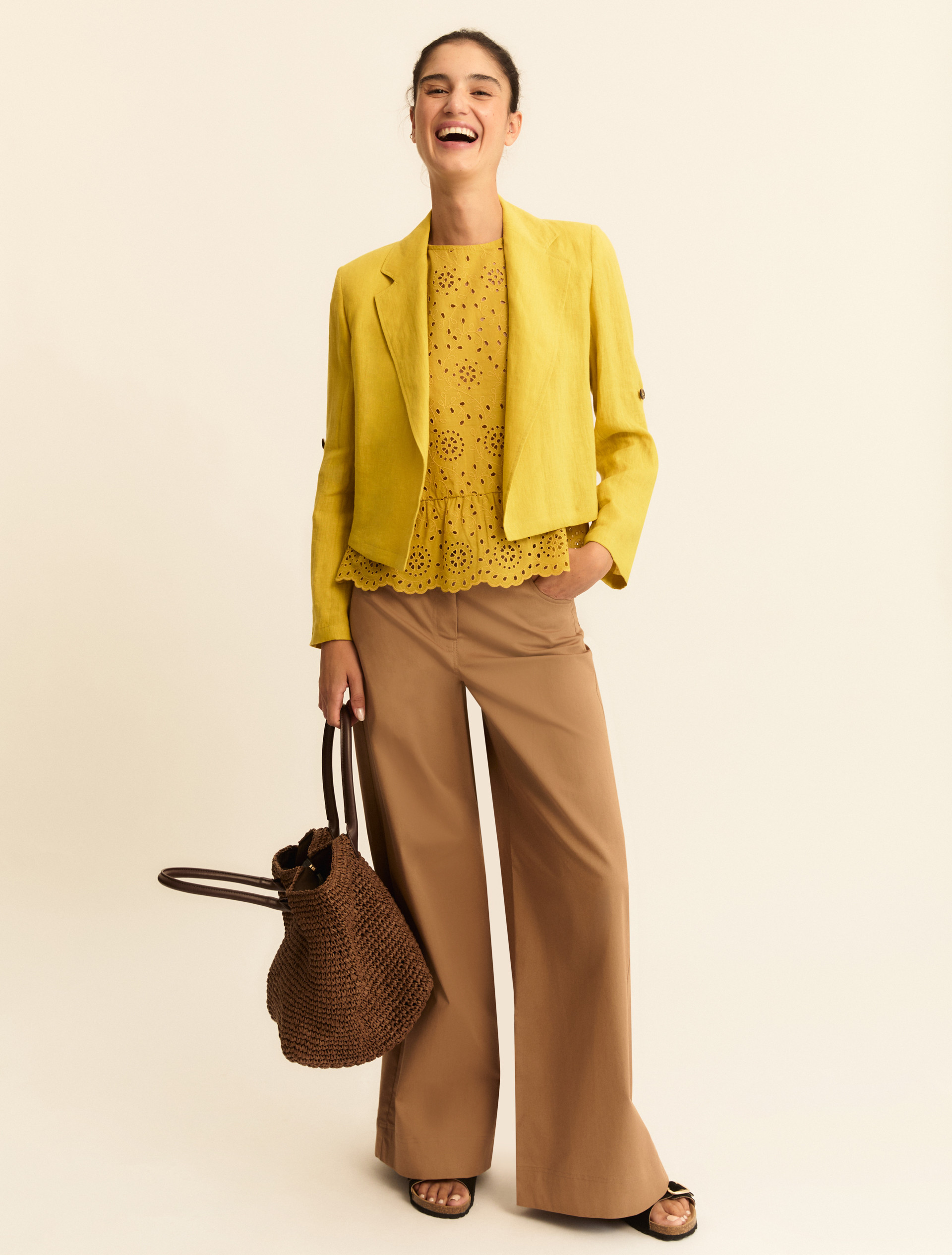 Broderie anglaise flounce top - SUNFLOWER - Emme - 2