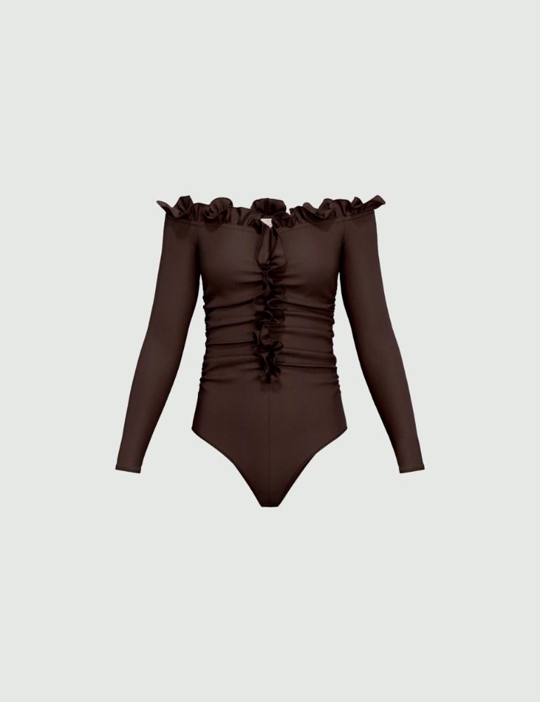 Stretch jersey off-the-shoulder bodysuit - Emme - 4