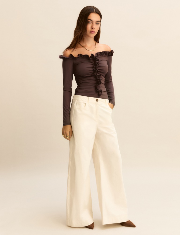 Stretch jersey off-the-shoulder bodysuit - Emme - 2