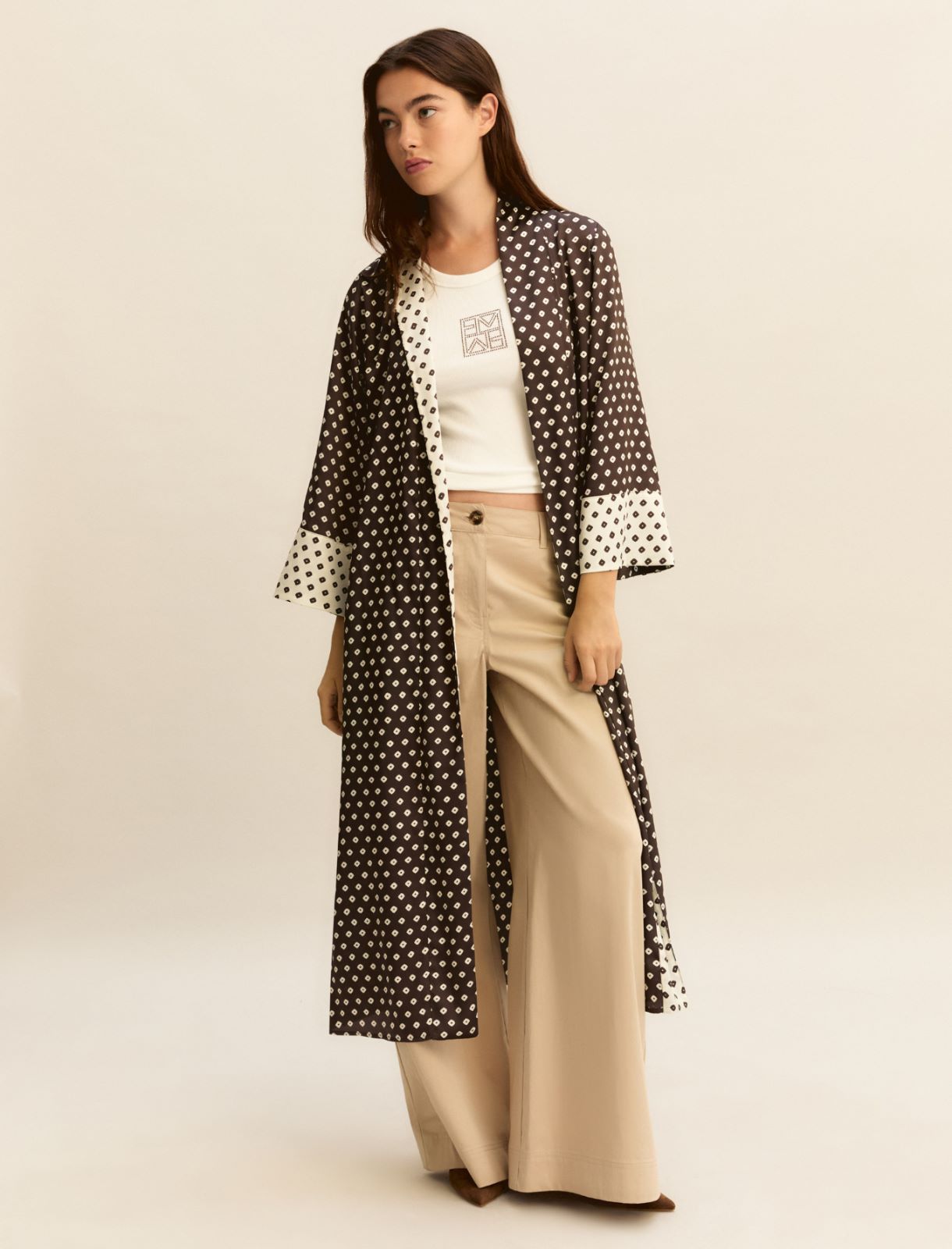 Embroidered vest top - DARK BOWN - Emme