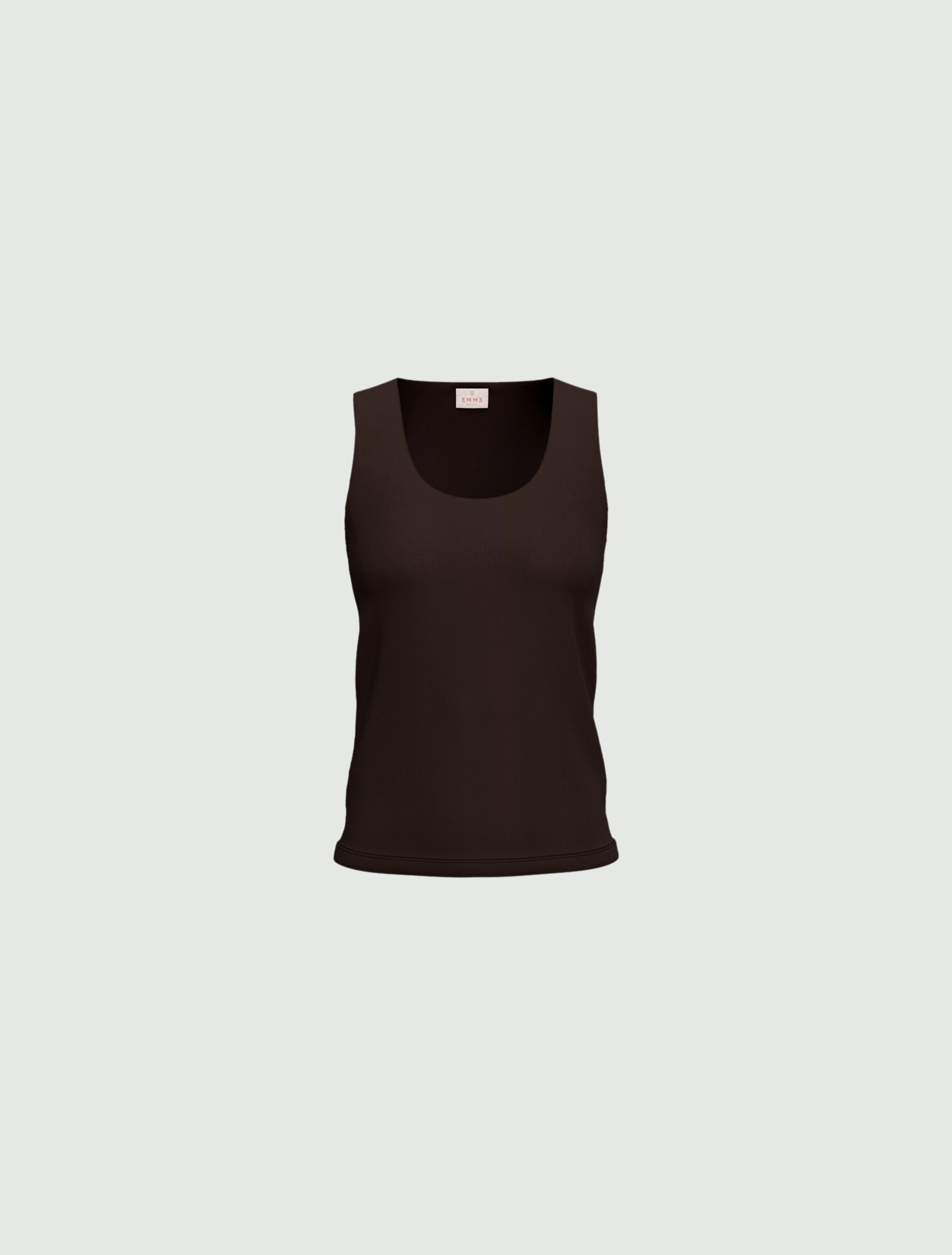 Stretch interlock jersey vest top - DARK BROWN - Emme - 4