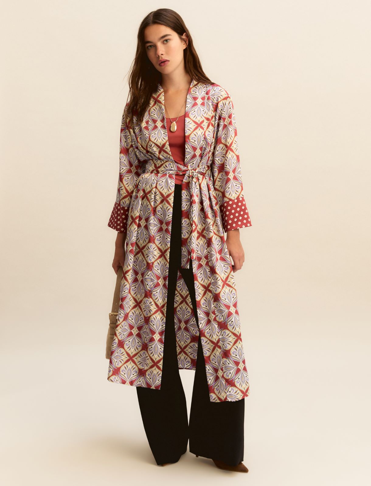 Stretch interlock jersey vest top - CHERRY - Emme - 2