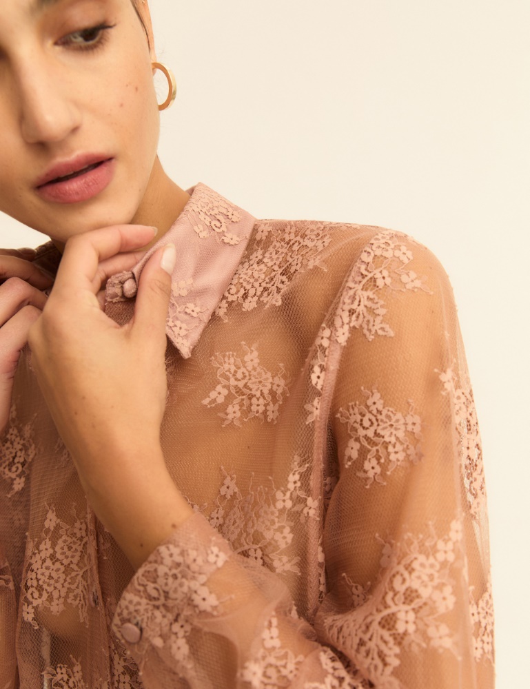 Camicia in pizzo chantilly - Emme - 3