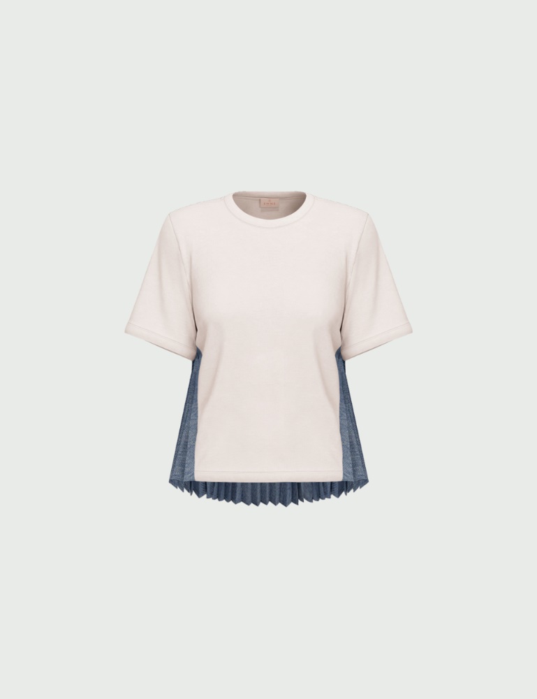 T-shirt with a plissé-pleated back - Emme - 4