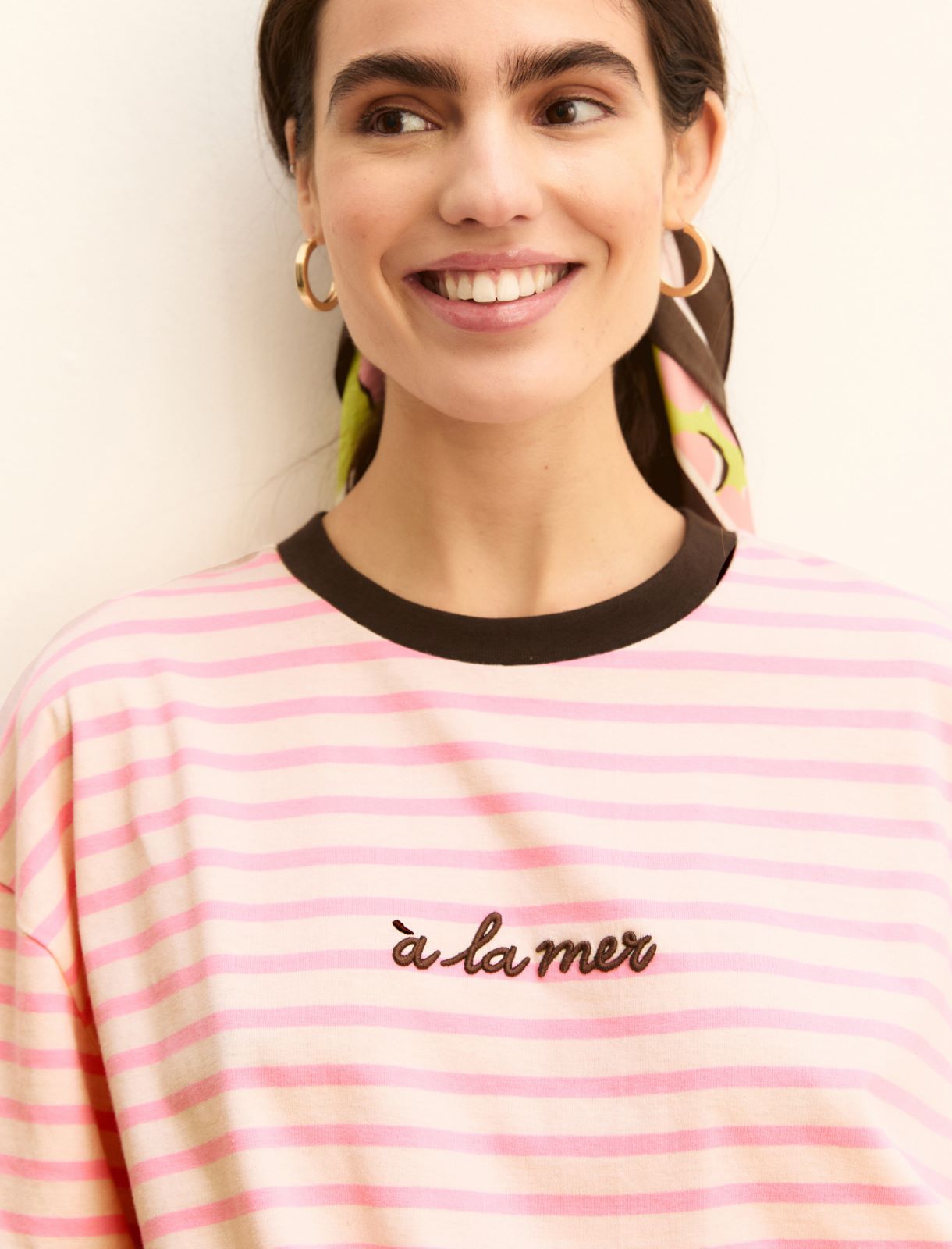 Striped T-shirt - BEIGE - Emme - 5