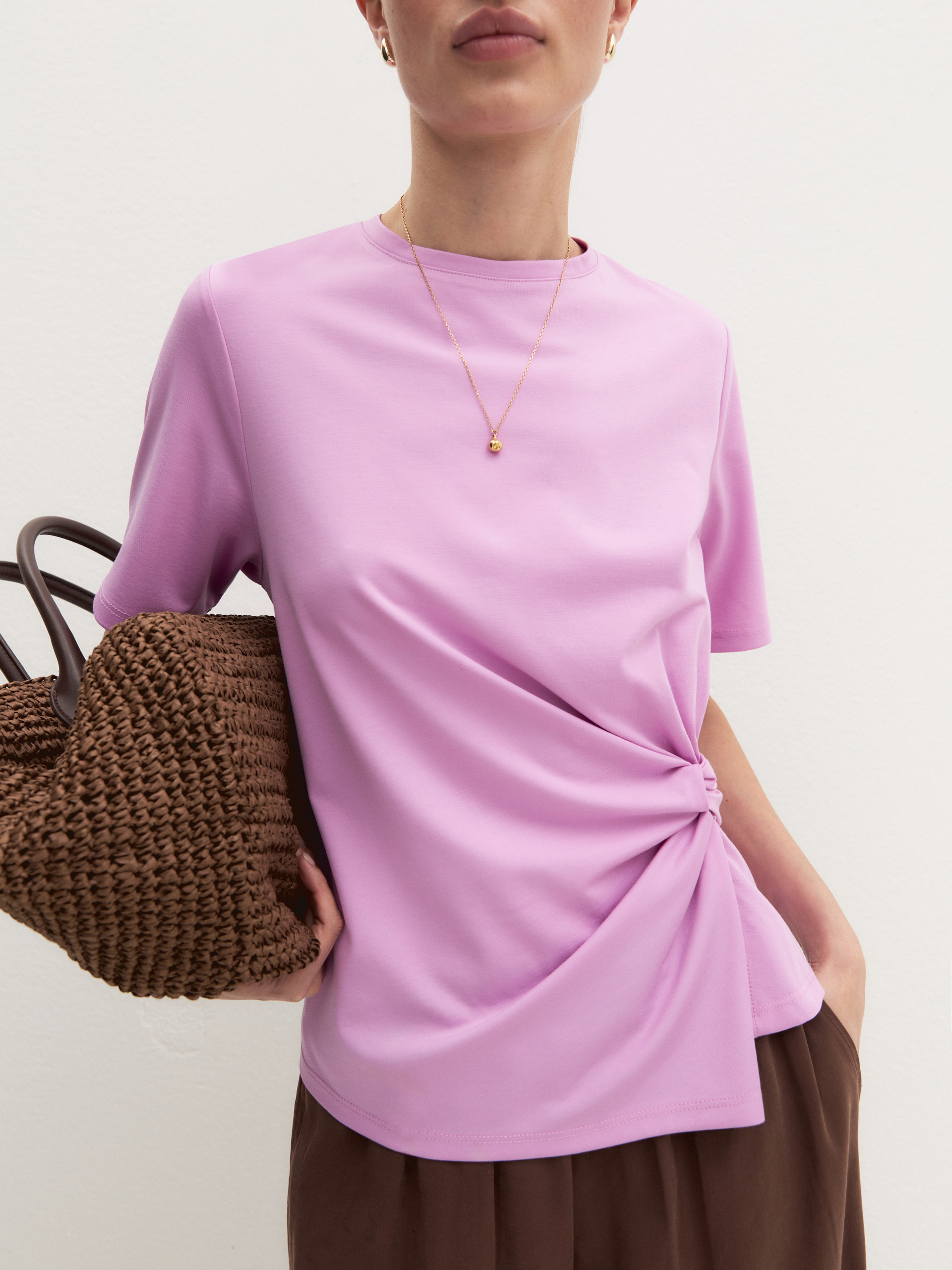 Jersey knot T-shirt - DEEP ROSE - Emme - 6